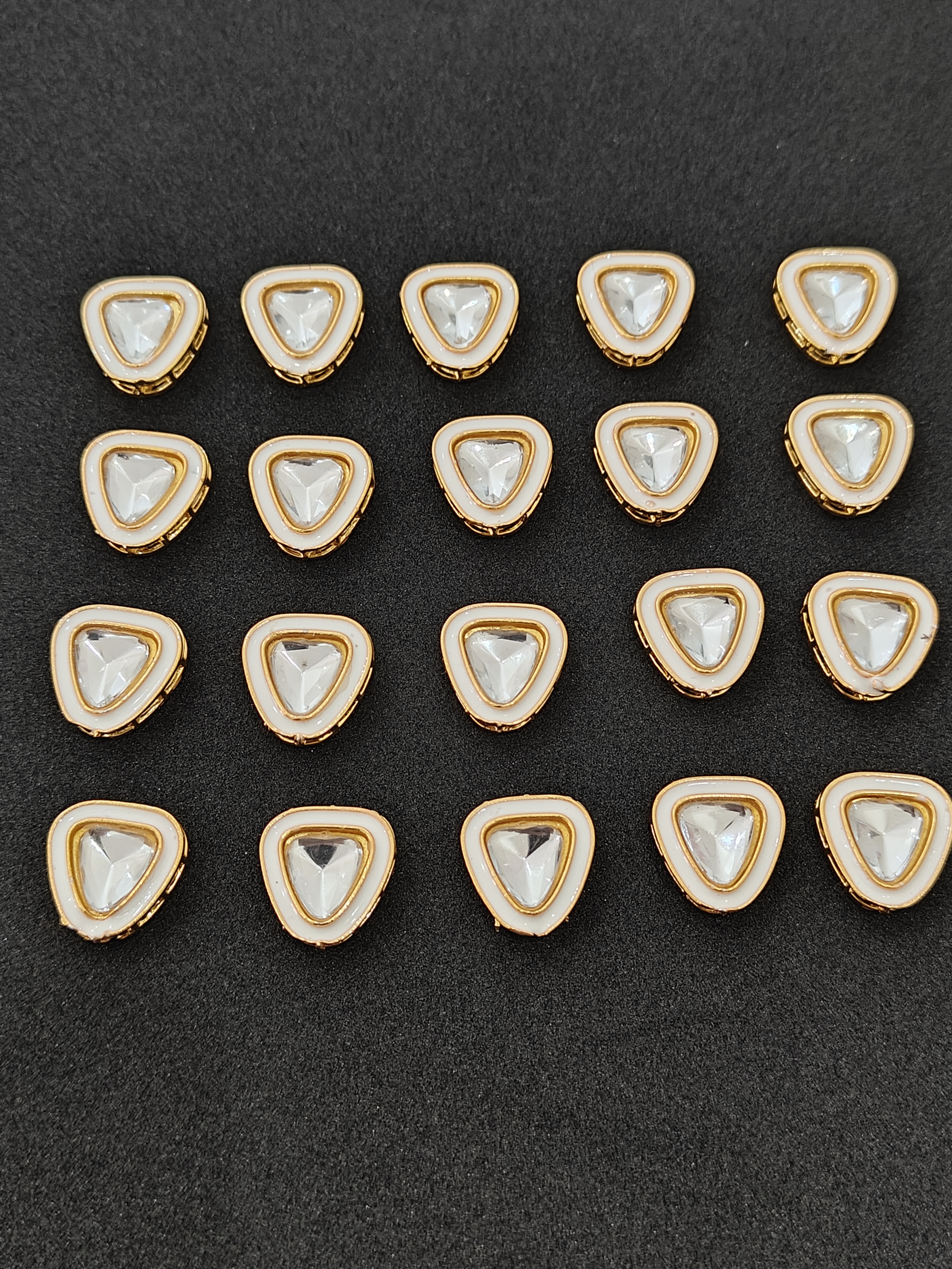 Front White Meenakari Kudan Raw material - for jewellery making