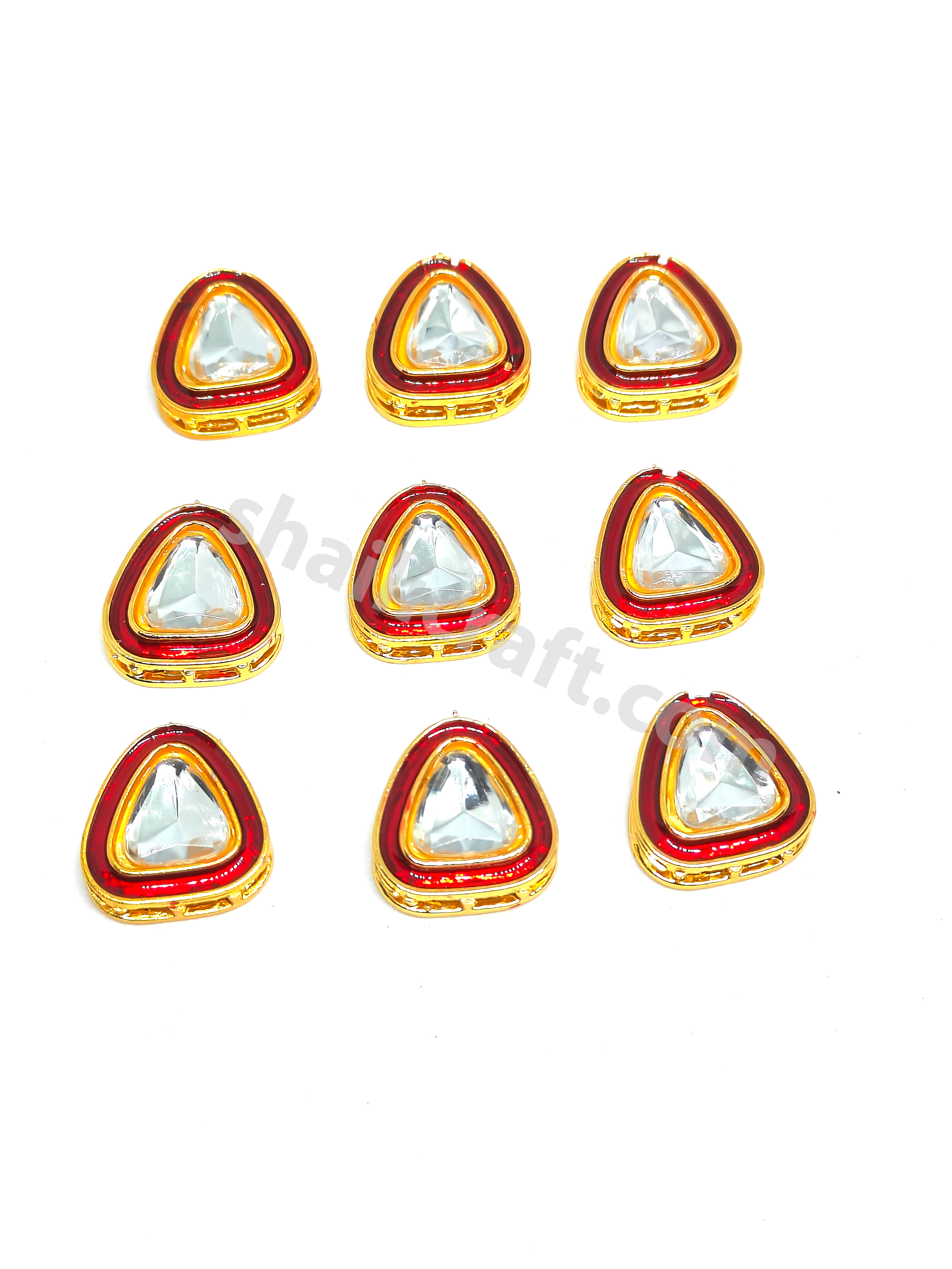 Front Red Meenakari Kudan Raw material - for jewellery making