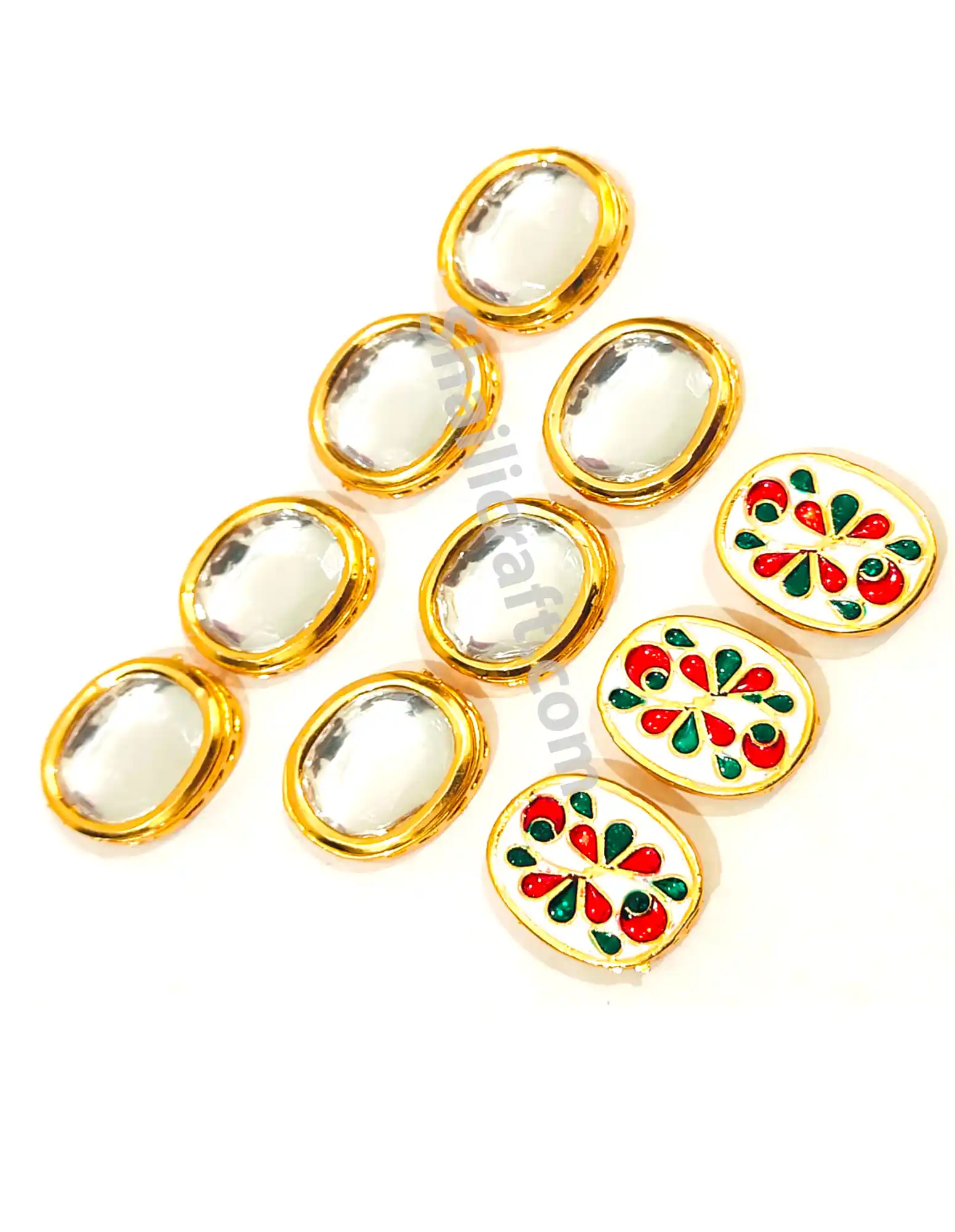 Big Oval Shape with Back Side Meenakari Work - for jewellery making