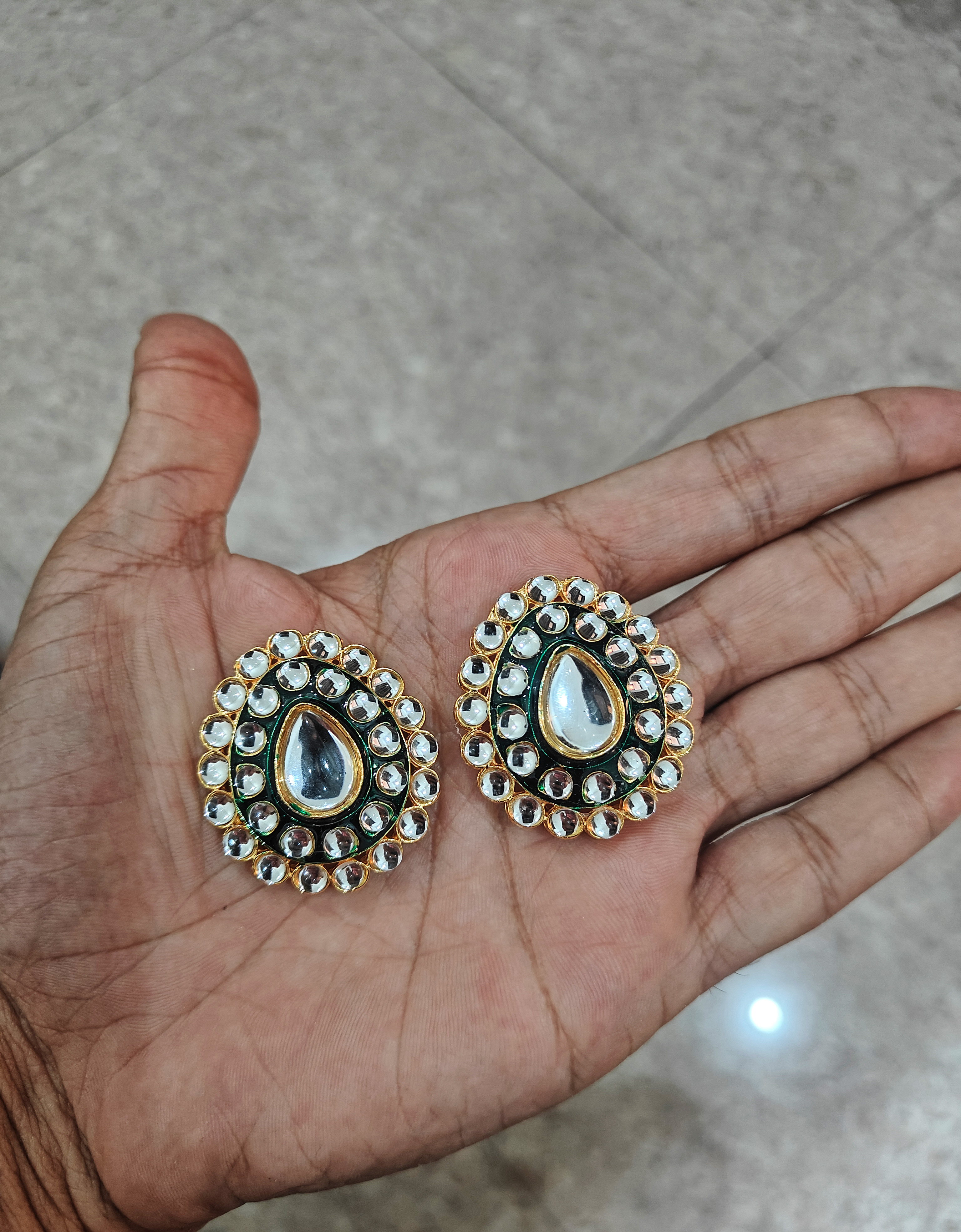 Tilak Large Shape Front Meenakari Kundan - for jewellery making