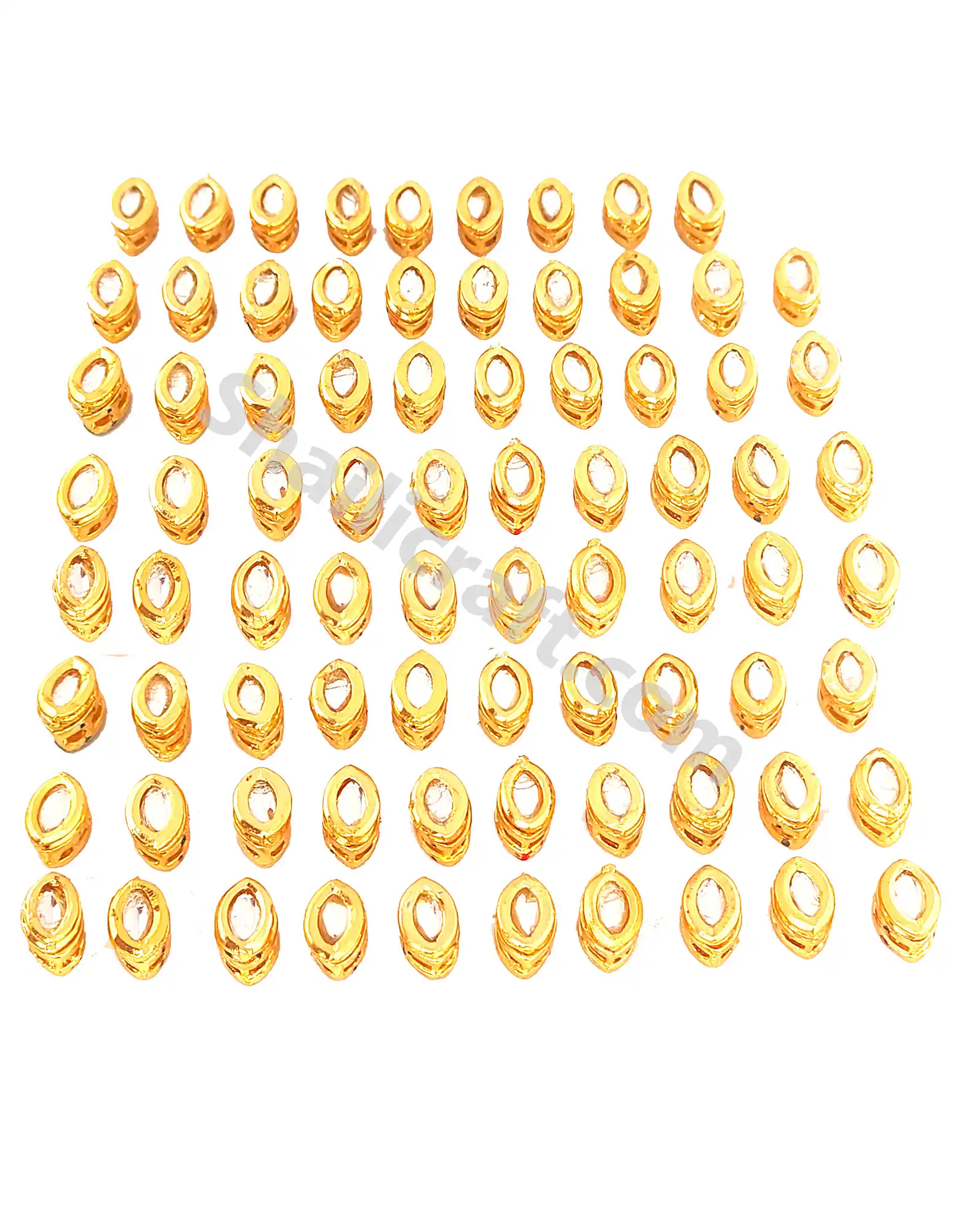 8MM Eye Shape Meenakari Kundan Stone - for jewellery making