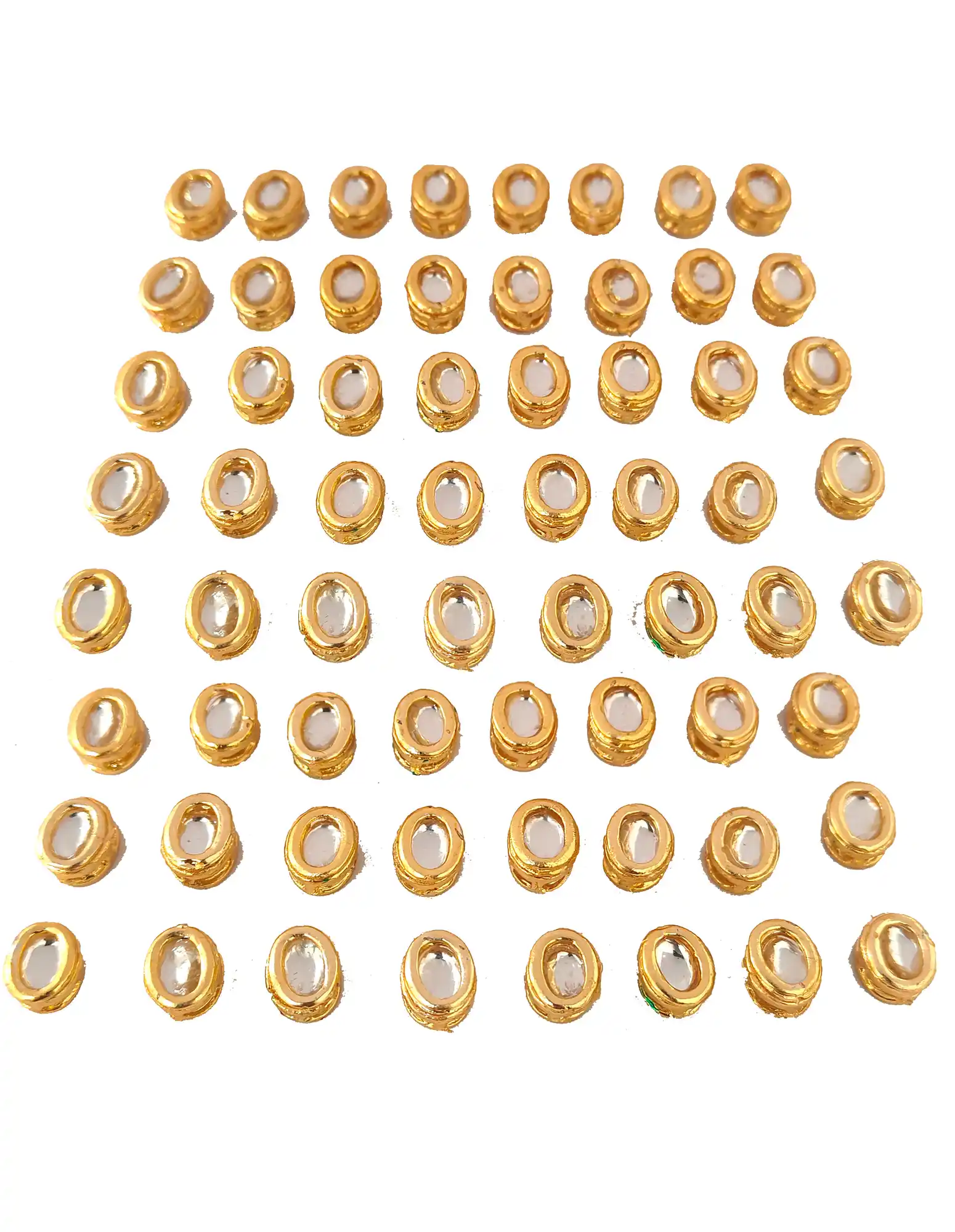 50 Pieces, 8MM Oval Shape Kundan - for jewellery making