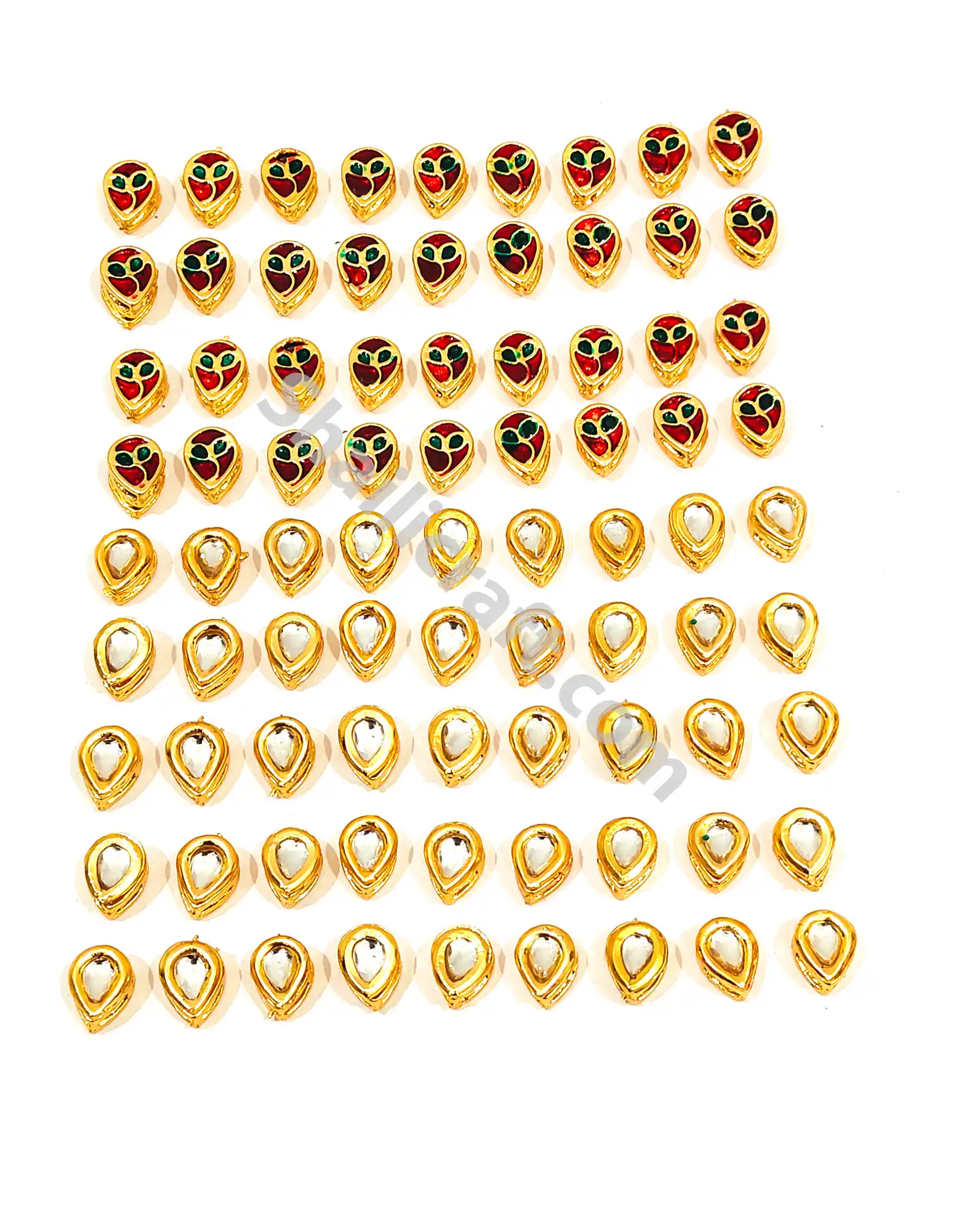 8MM Tilak Shape Meenakari Kundan Stone - for jewellery making