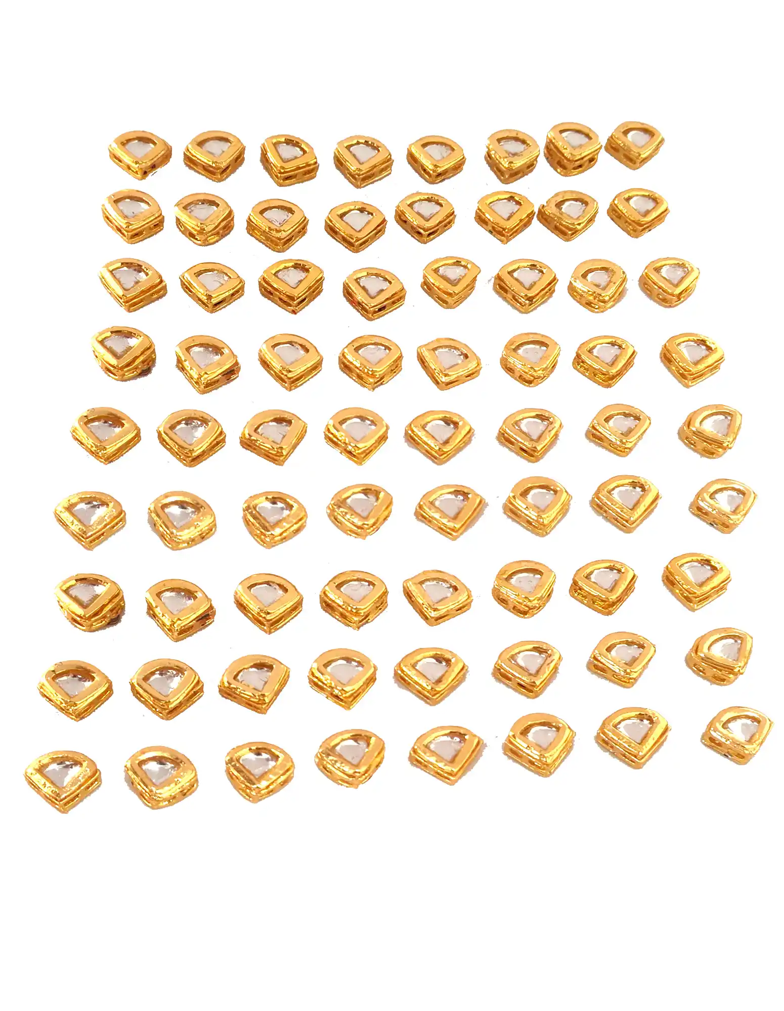 8MM Triangle Shape Kundan With Back Side Meenakari - for jewellery making