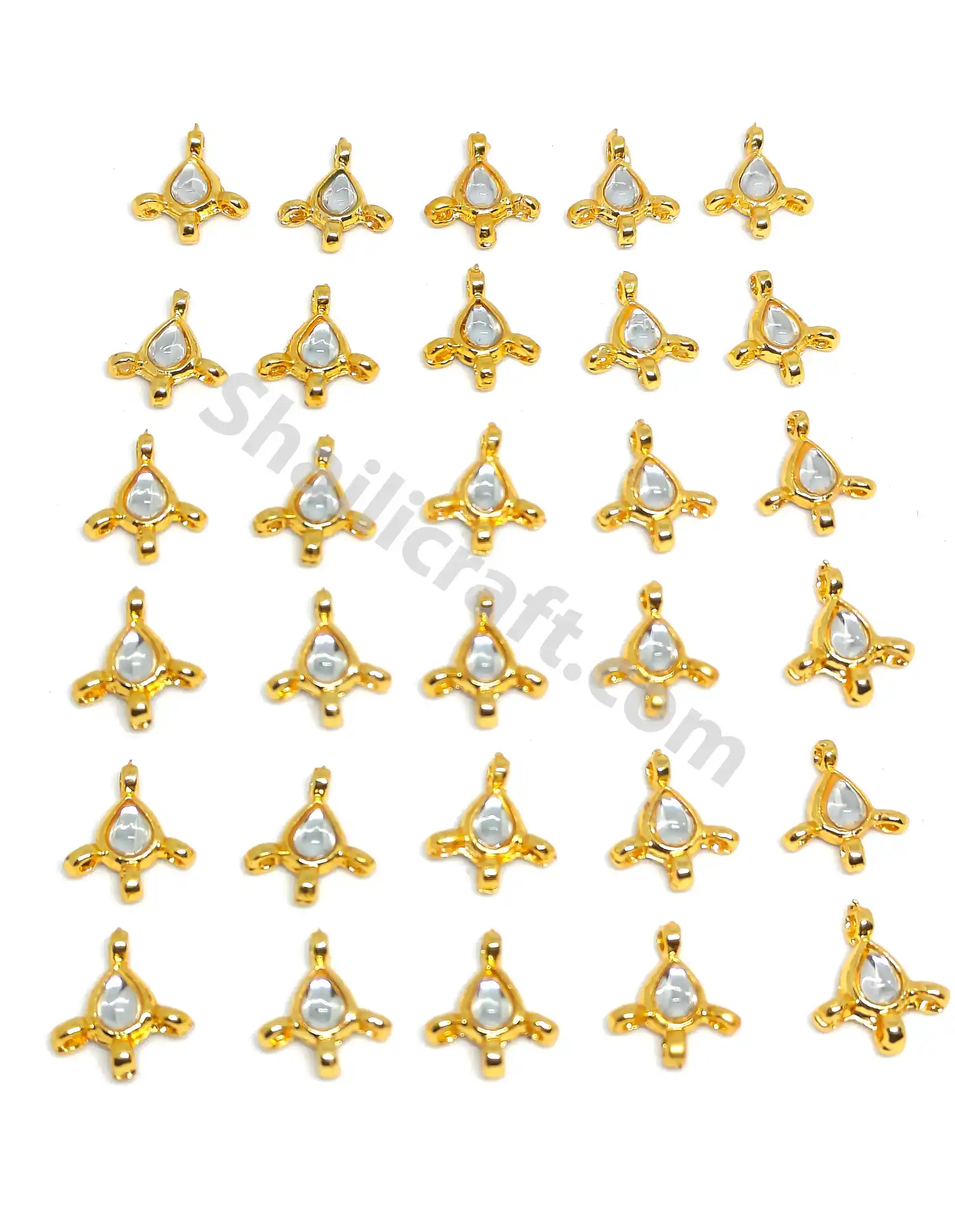 Kundan Drop Connector with Back Side Meena Work - for jewellery making