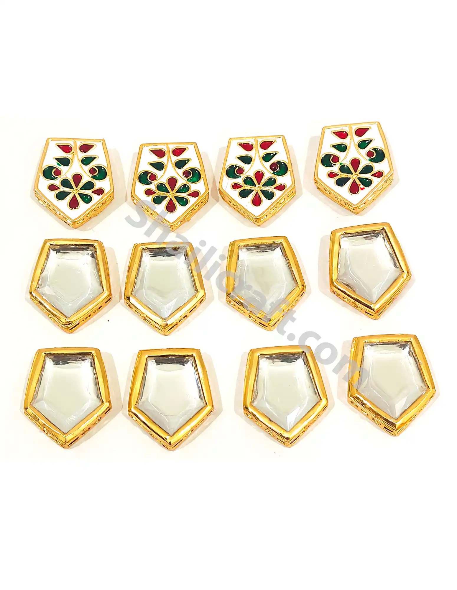 23*29MM Large Shape Kundan with Back Side Meenakar - for jewellery making