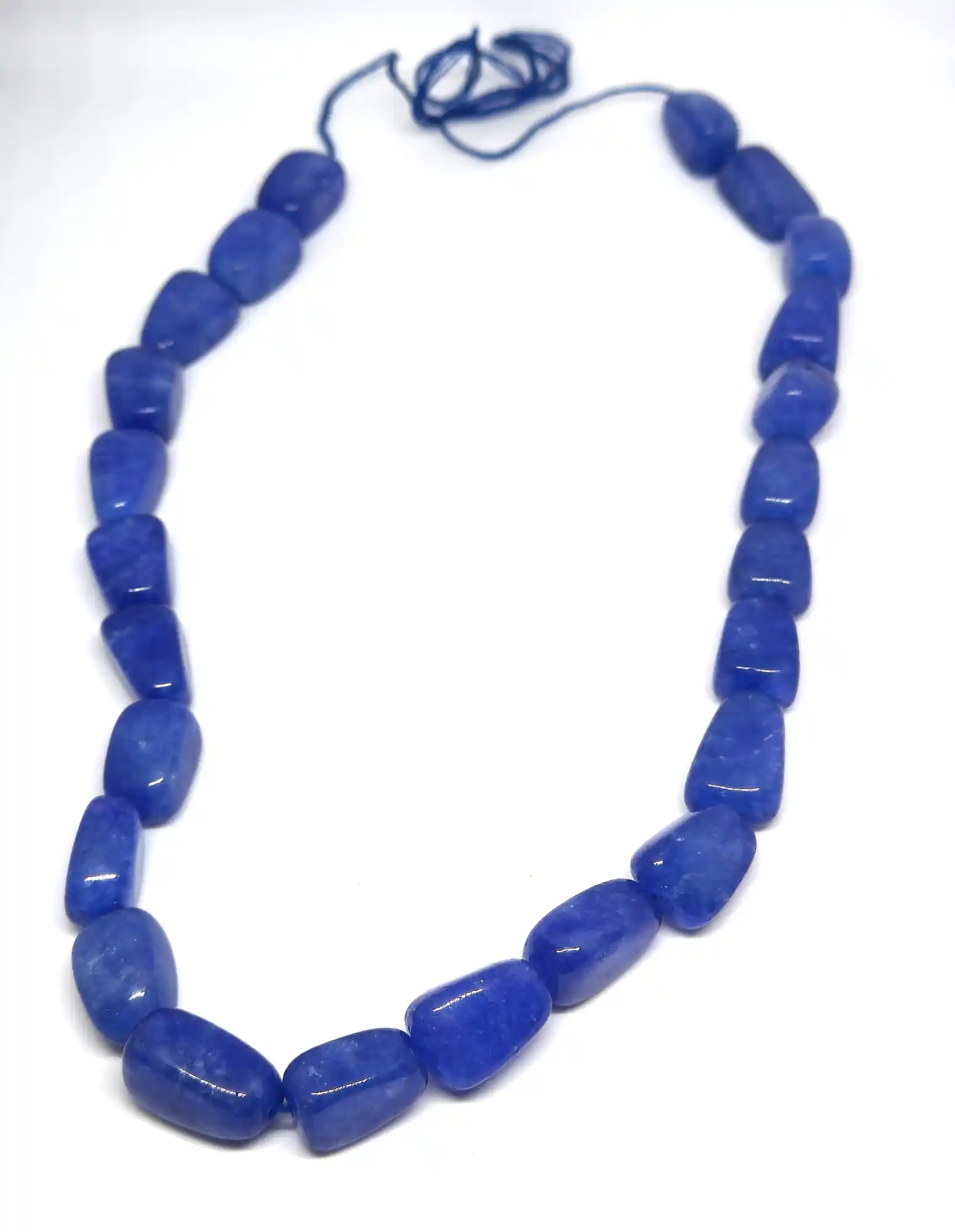 Blue Glass Thumble Beads - for jewellery making