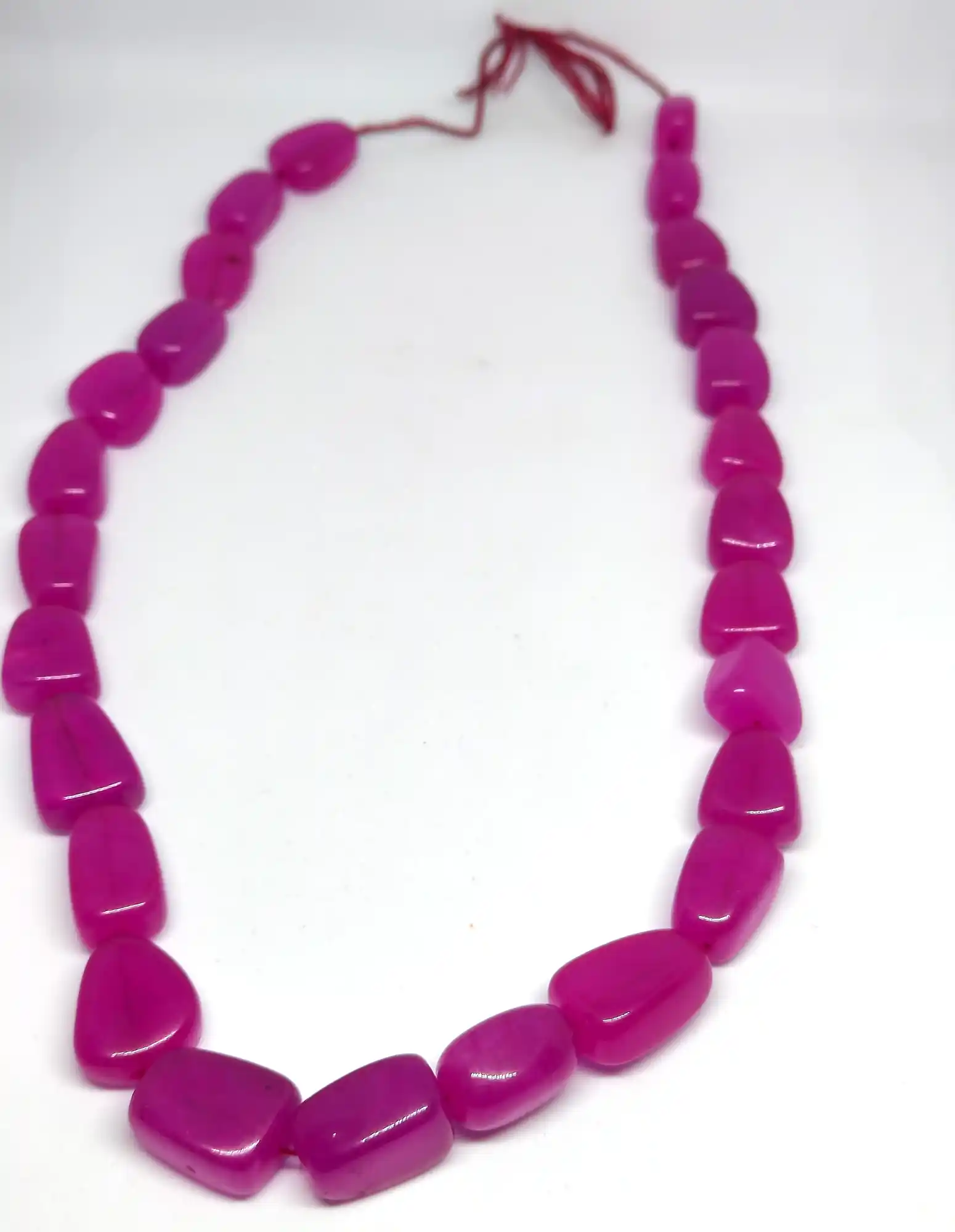 Magenta Glass Thumble Beads - for jewellery making