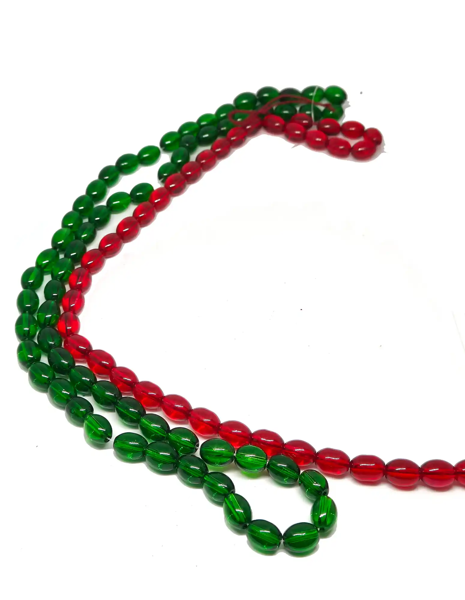 Red and Green Crystal Beads - for jewellery making