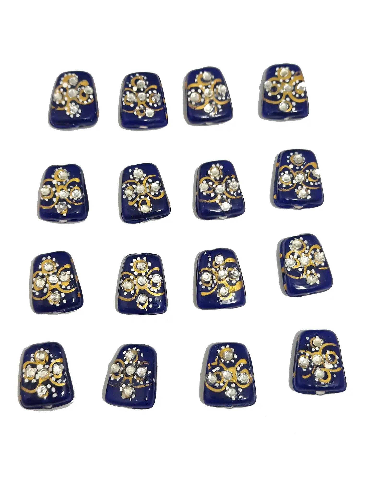 12 Pieces Blue Thumble Beads - for jewellery making