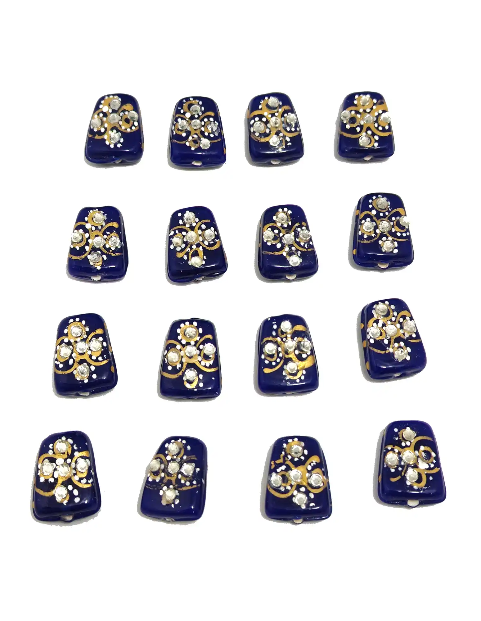 12 Pieces Blue Thumble Beads Second - for jewellery making