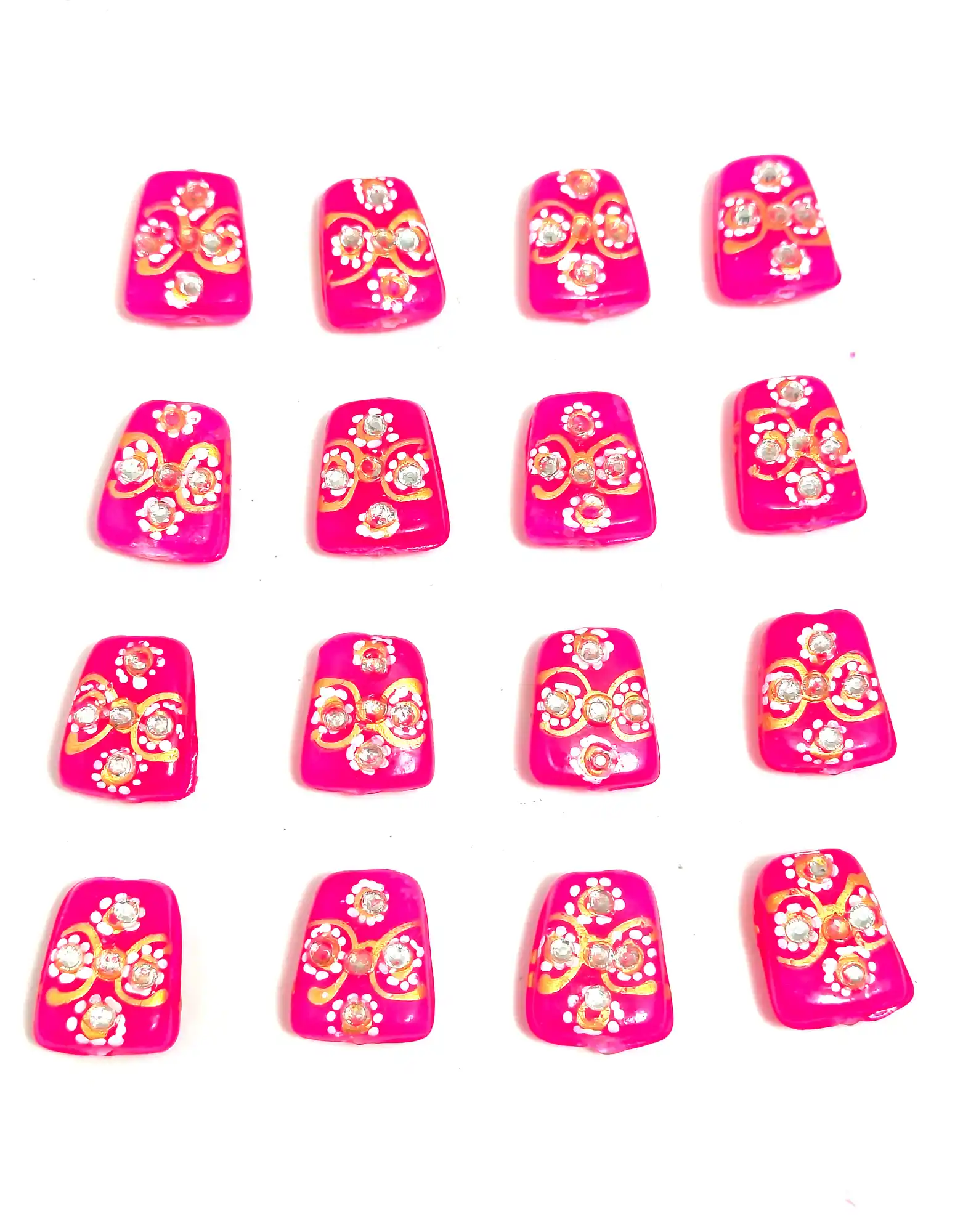 12 Pieces Dark Pink Thumble Beads - for jewellery making