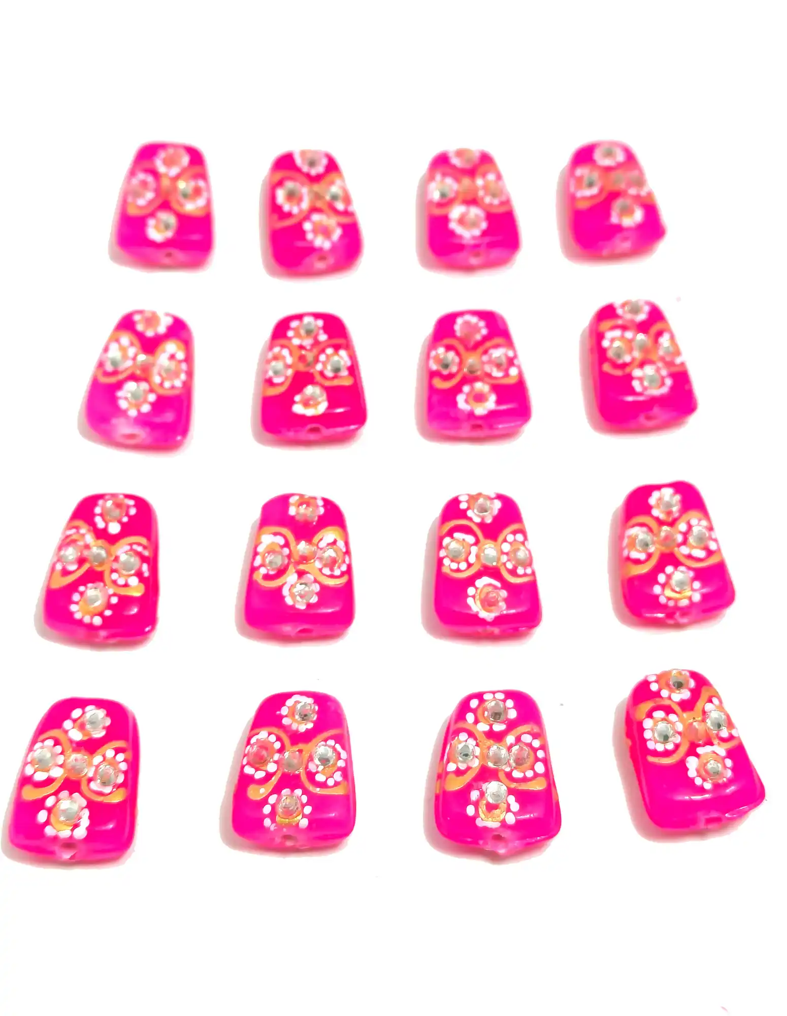 12 Pieces Dark Pink Thumble Beads Second - for jewellery making