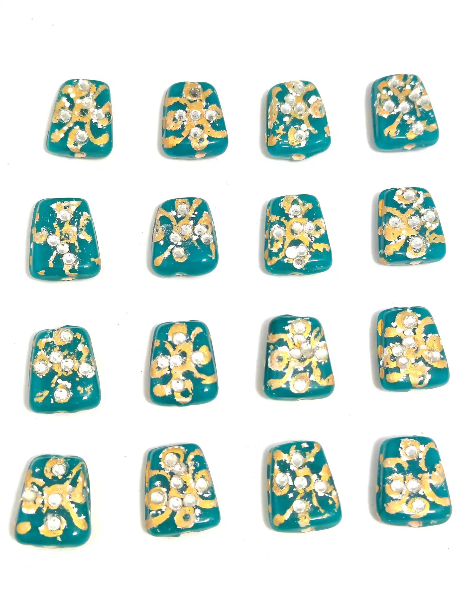 12 Pieces Light Blue Thumble Beads - for jewellery making