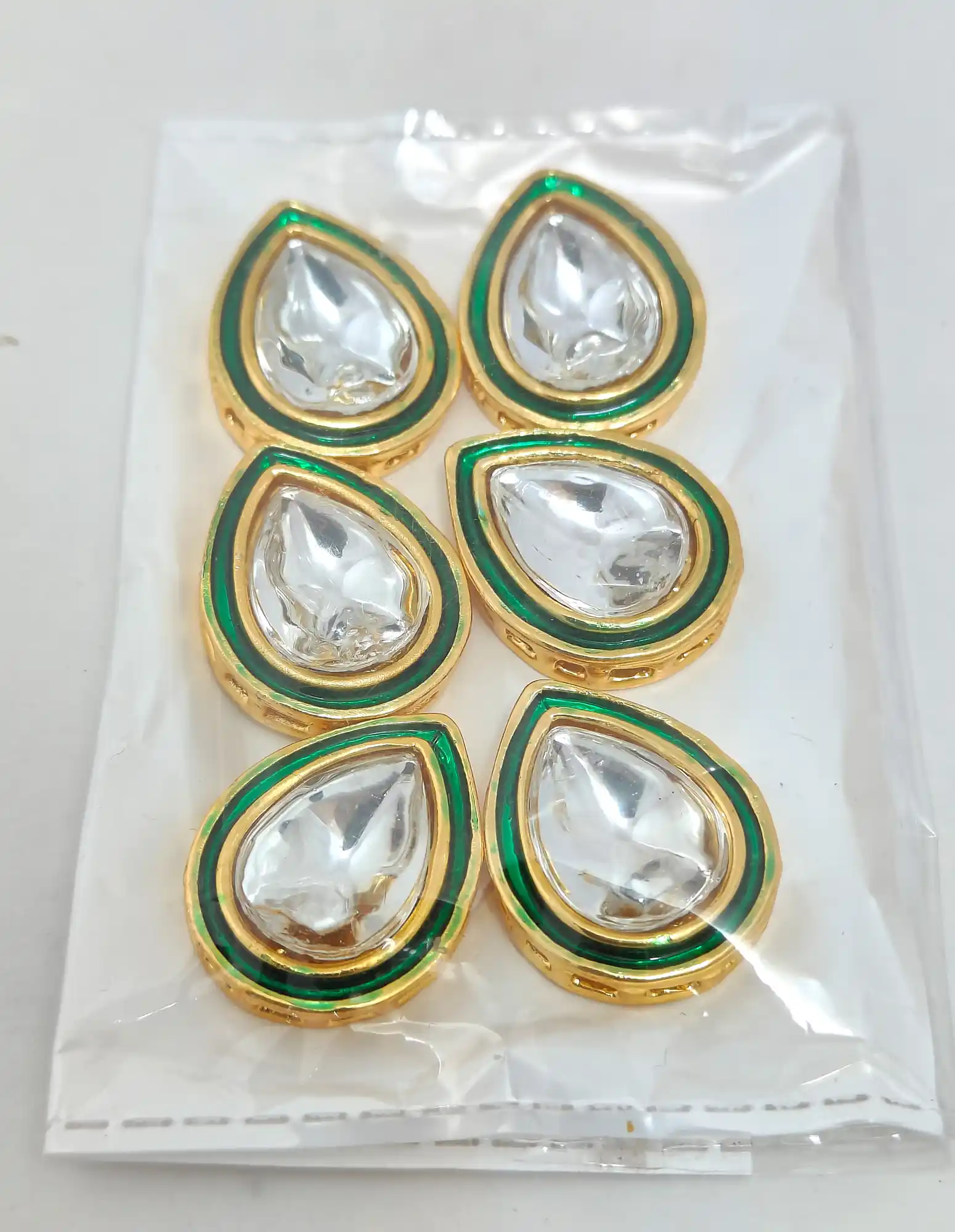 Green Kaanch Stone Meena Kundan - for jewellery making