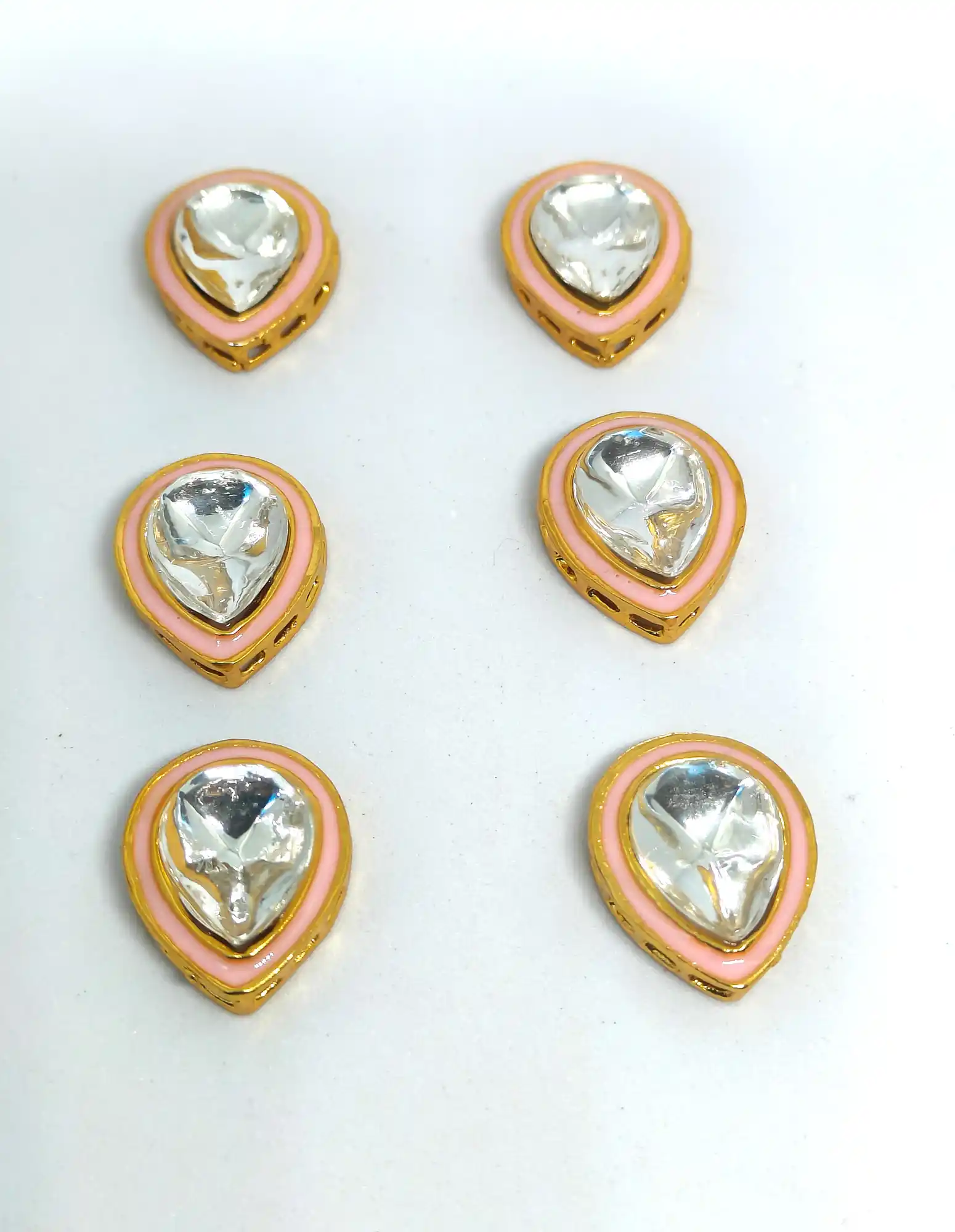 Pink Kaanch Stone Meena Kundan - for jewellery making