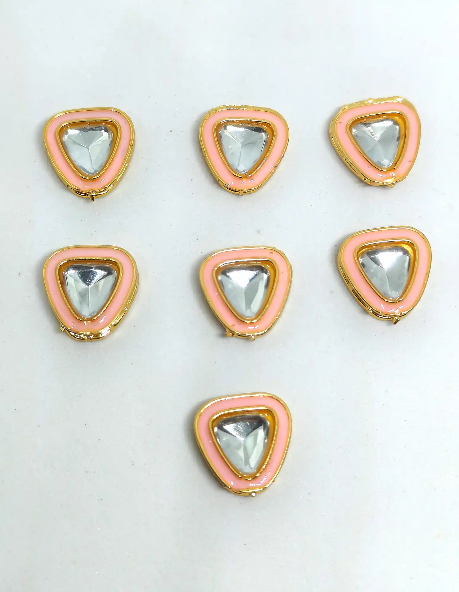 10 Pieces Pink Meenakari Kundan - for jewellery making