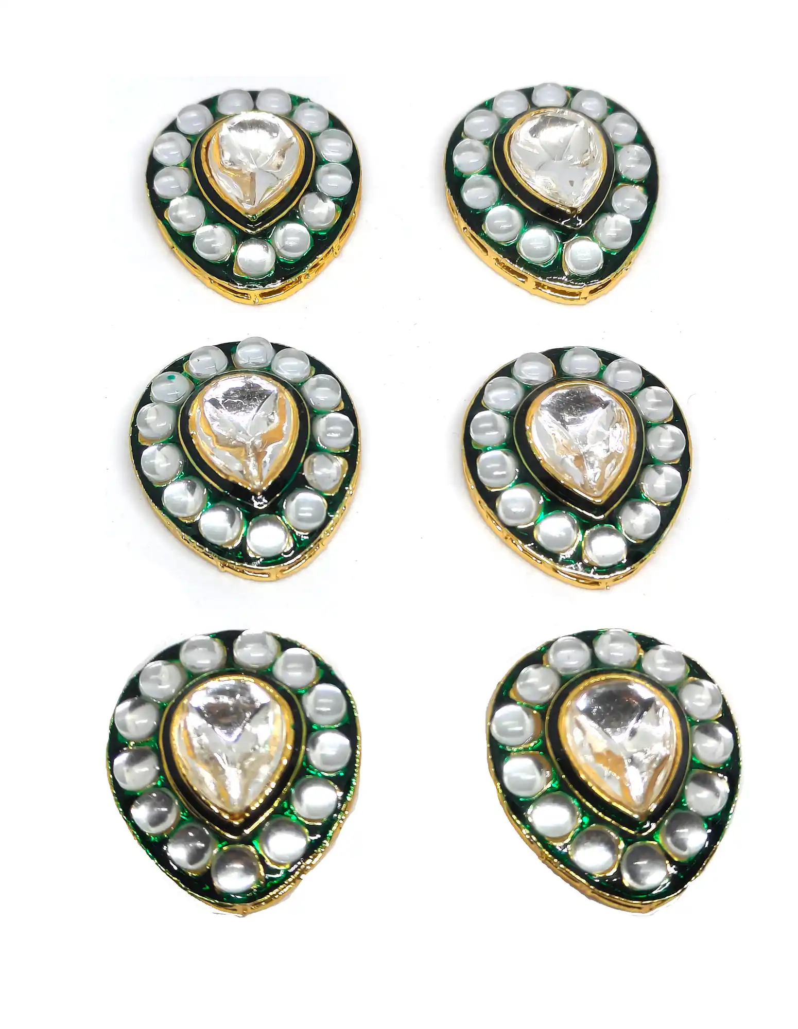 Polki Kundan with Green Front Meenakari Work - for jewellery making