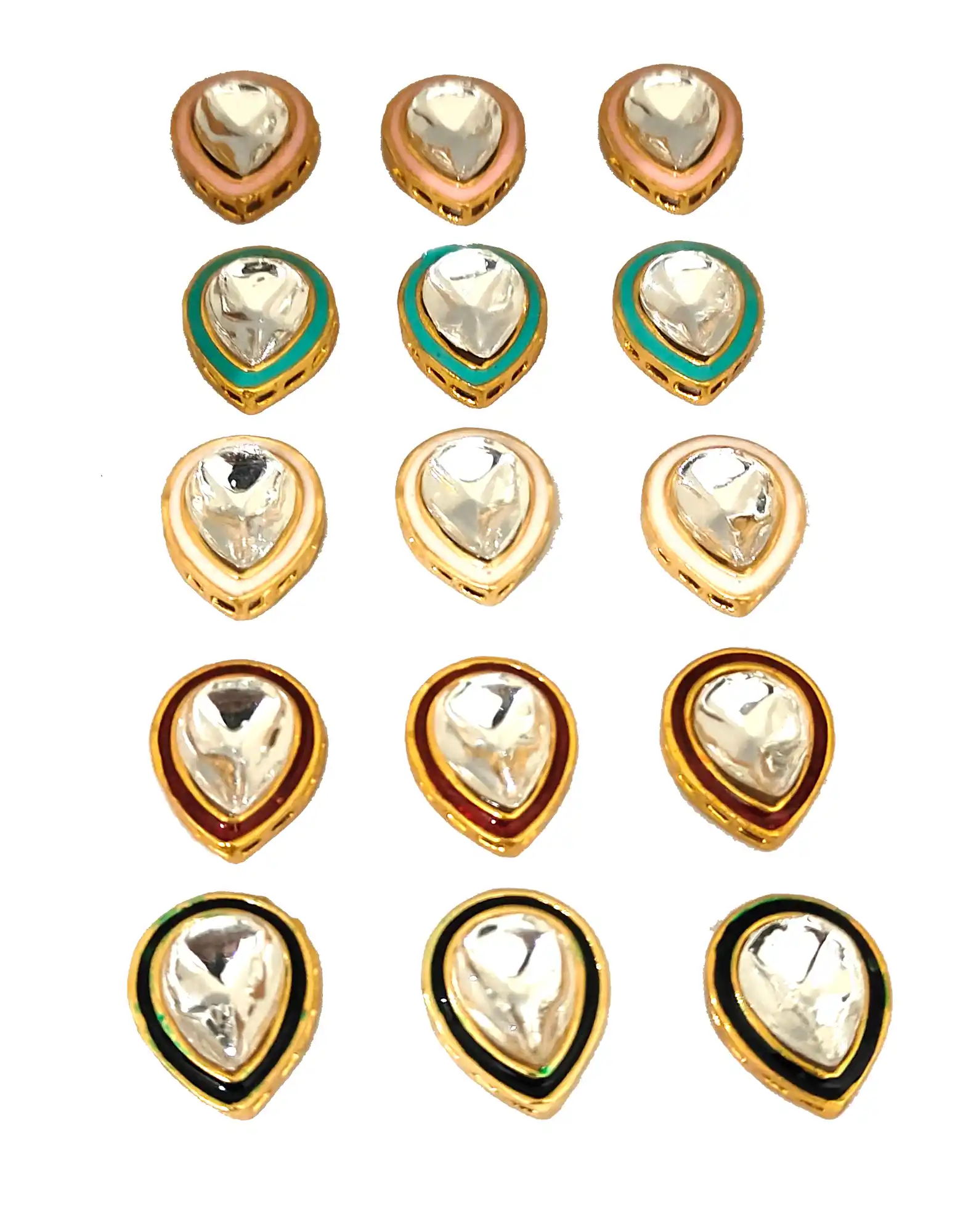 Kaanch Stone Kundan with Front Meenakari - for jewellery making