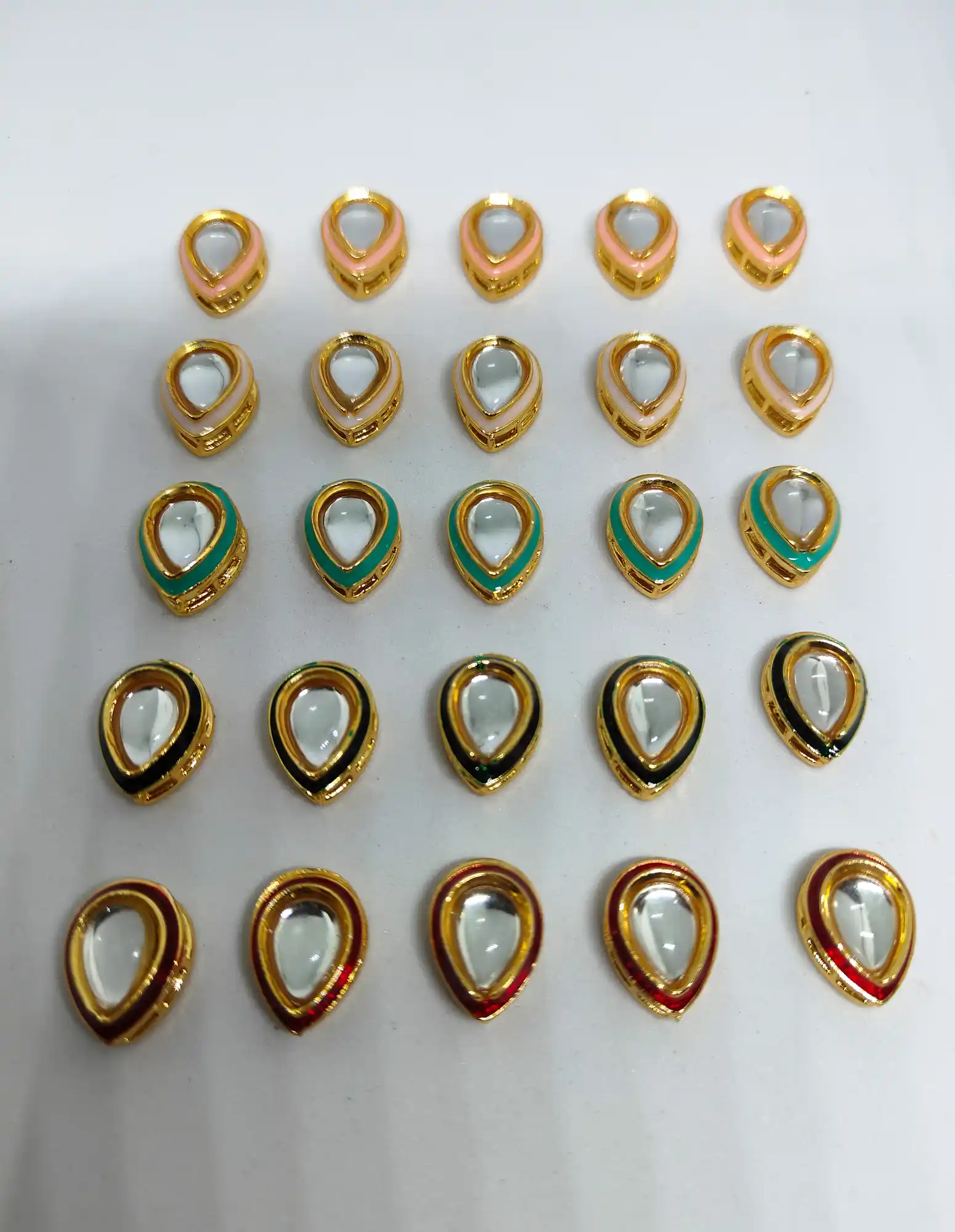 Paan Kundan With Front Meenakari Work - for jewellery making