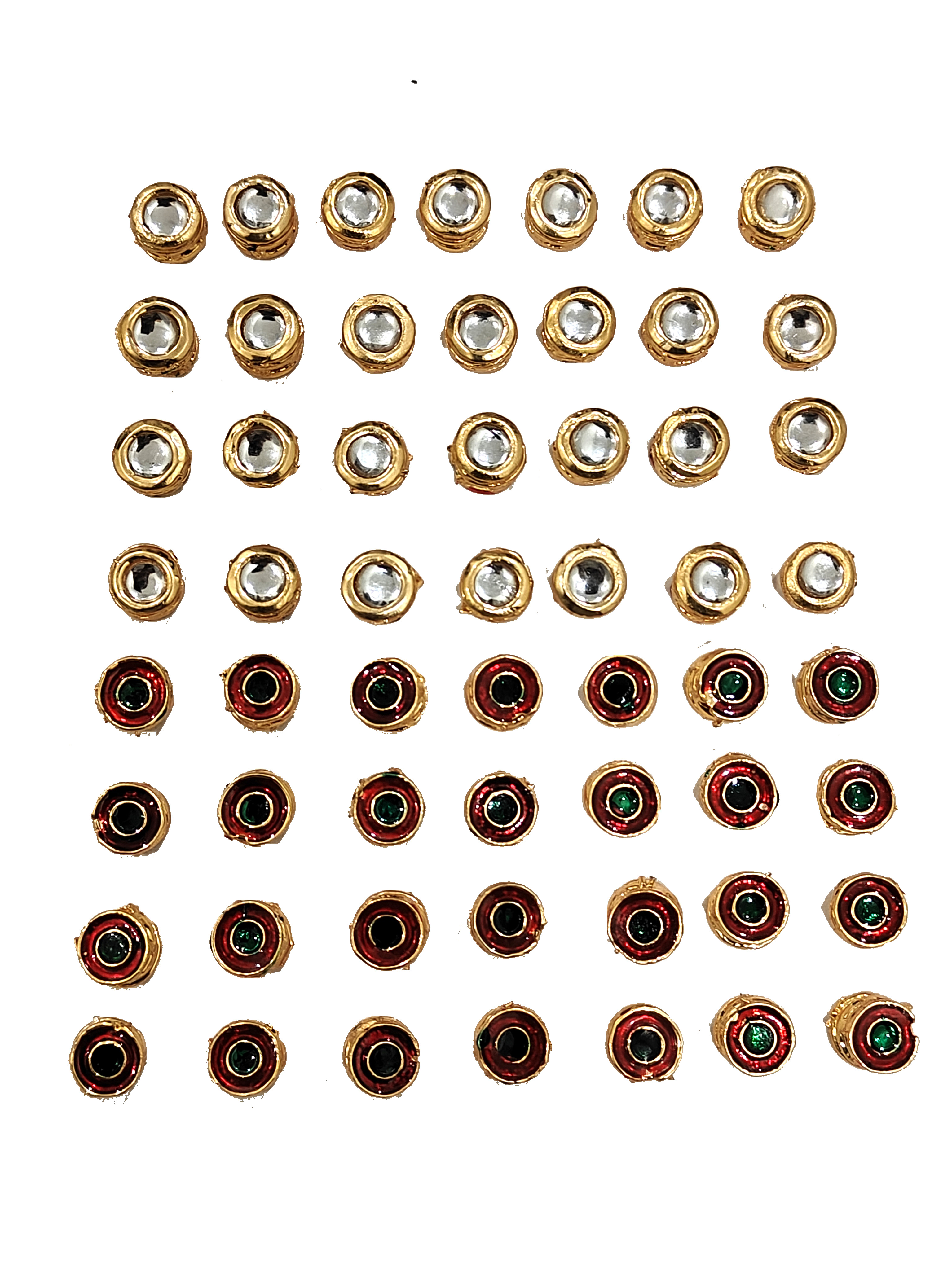 8MM Round Shape Meenakari Kundan Raw Material - for jewellery making