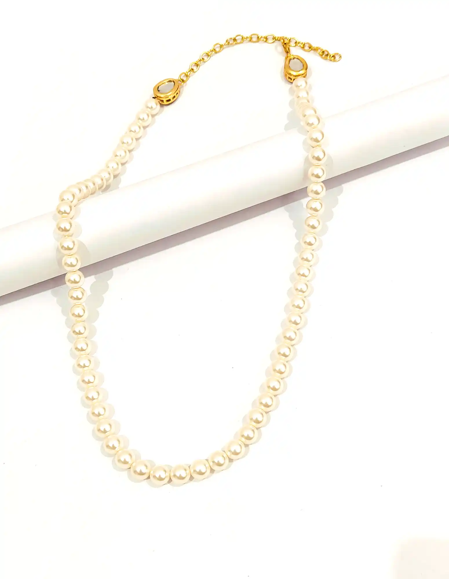 Single Line Cream Pearl Set