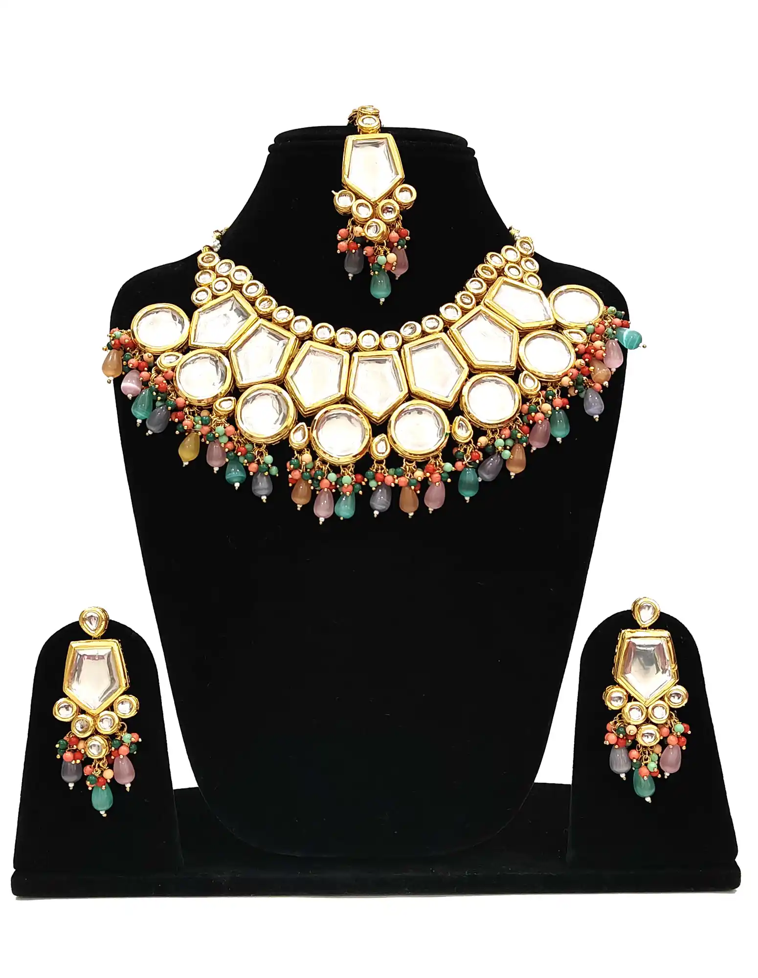 Monalisa Stone Kundan Choker Necklace Set