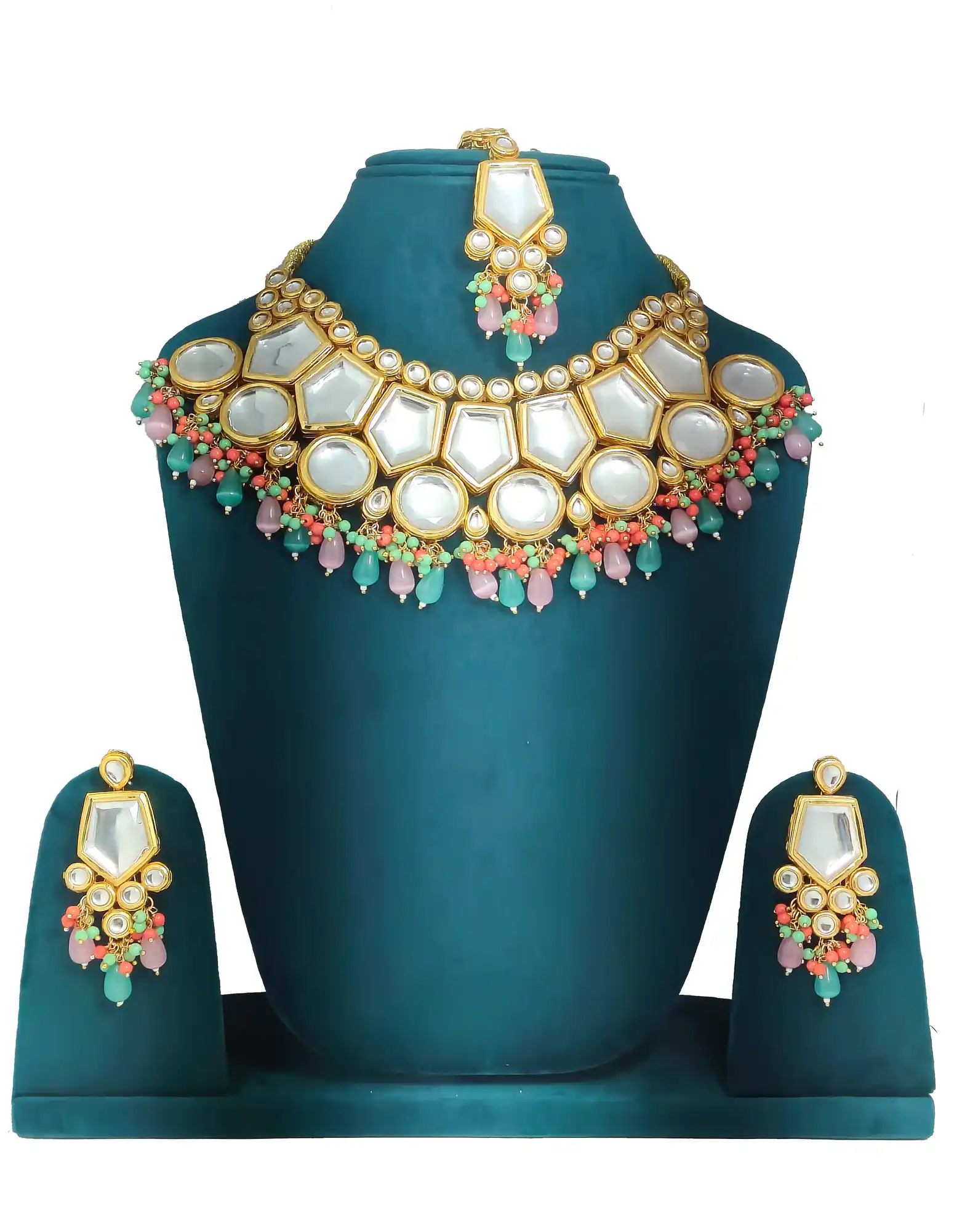 Pink and Green Monalisa Stone Set - for jewellery making