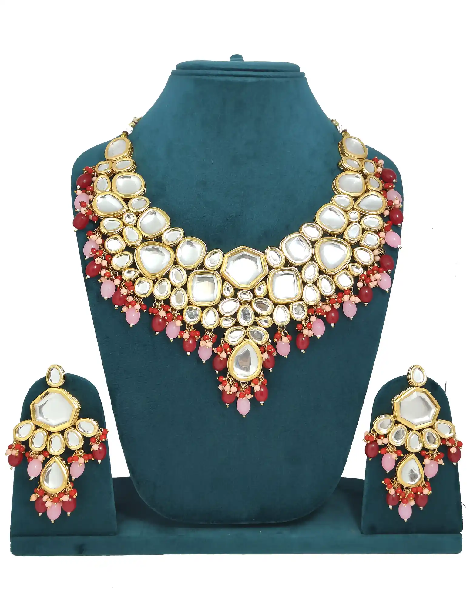 Main View of Meenaakri Kundan Jewellery Set - for jewellery making