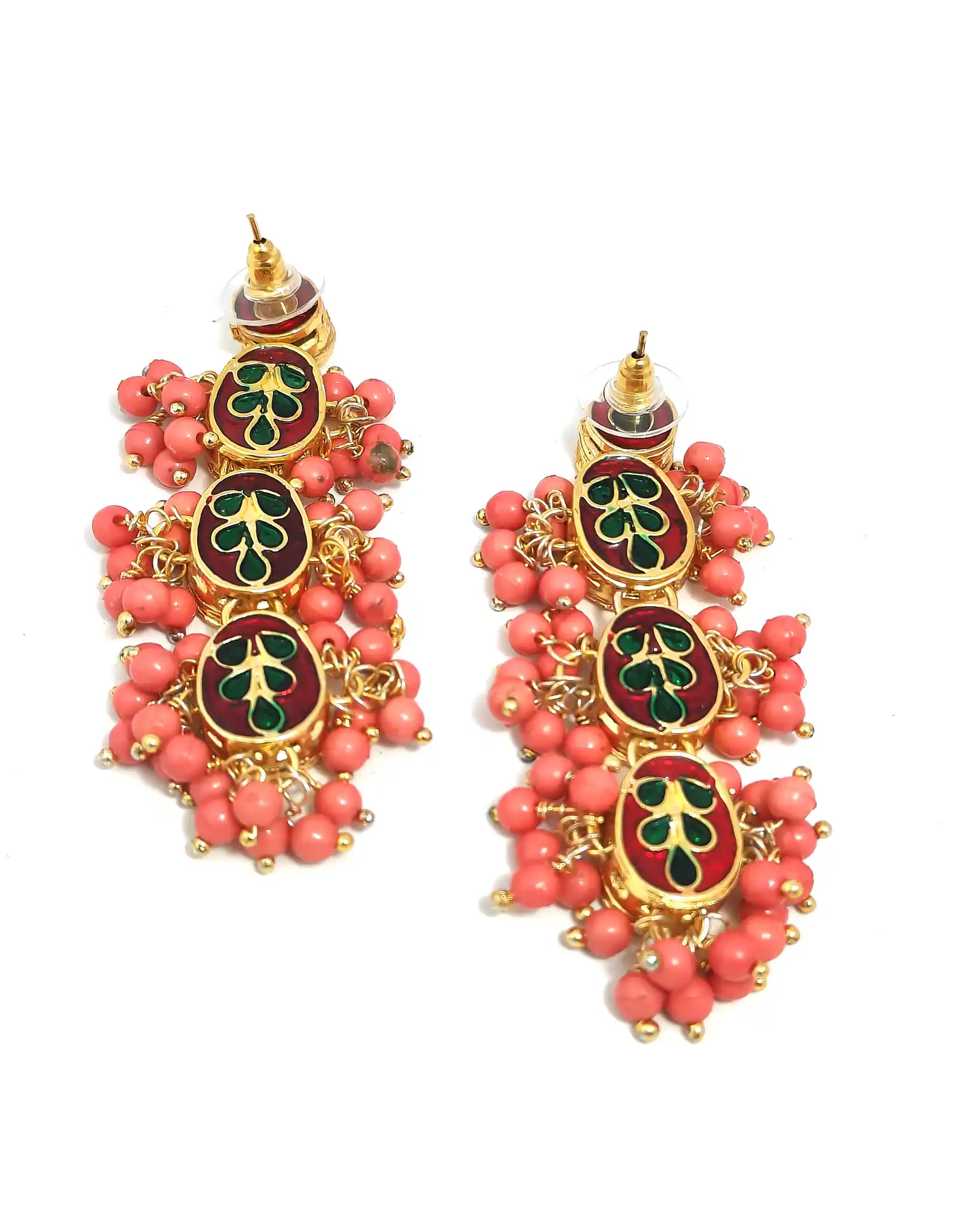 Back View of Polki Kundan Earrings for Women