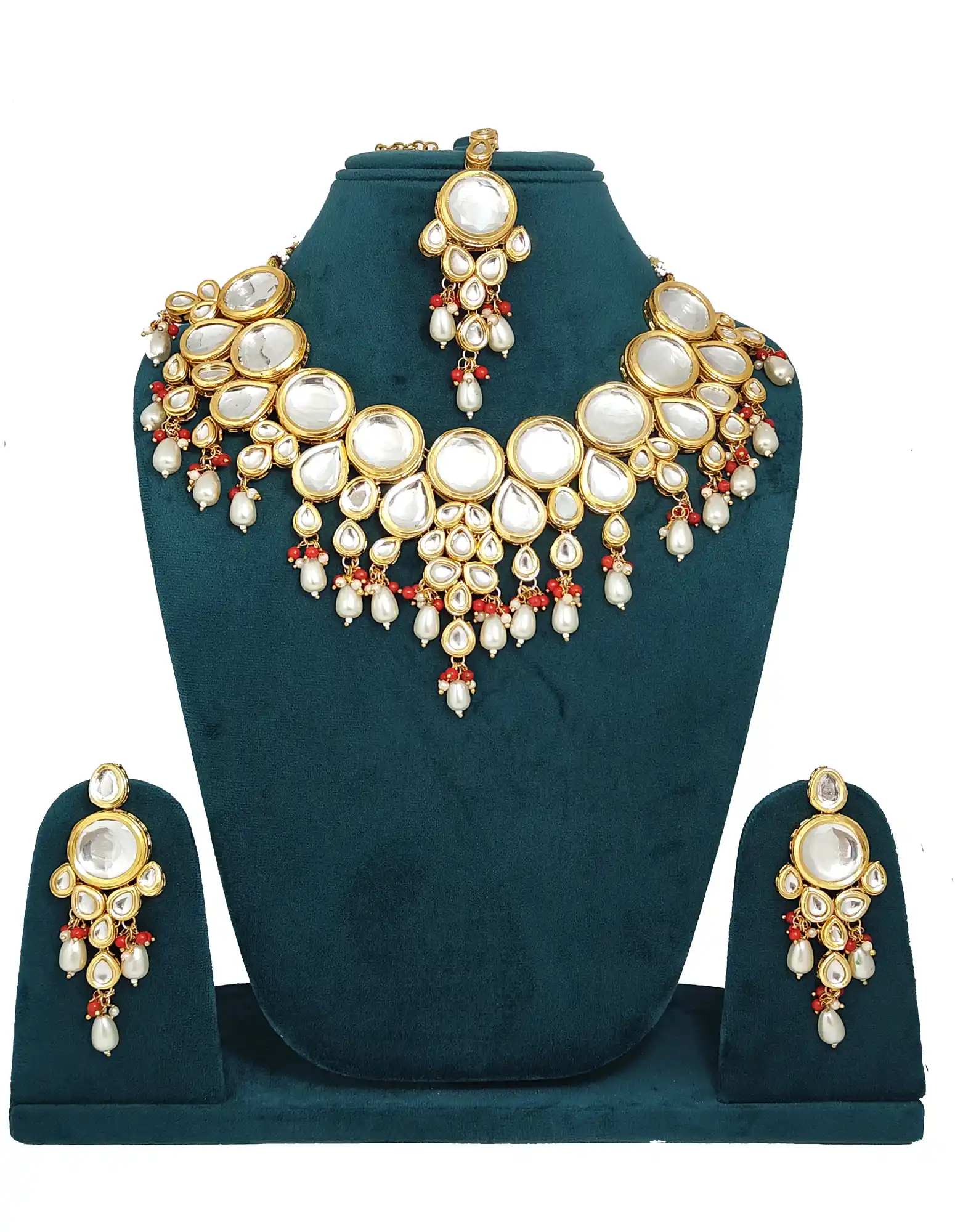 Bridal Necklace Set with White Pearls - for jewellery making