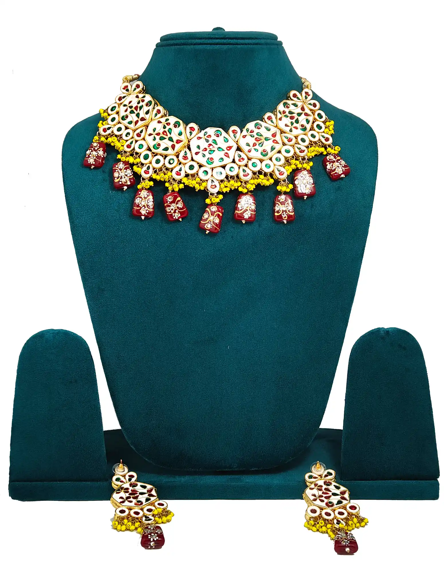 Back Side Meenakari Kundan Pearl Bridal Necklace - for jewellery making