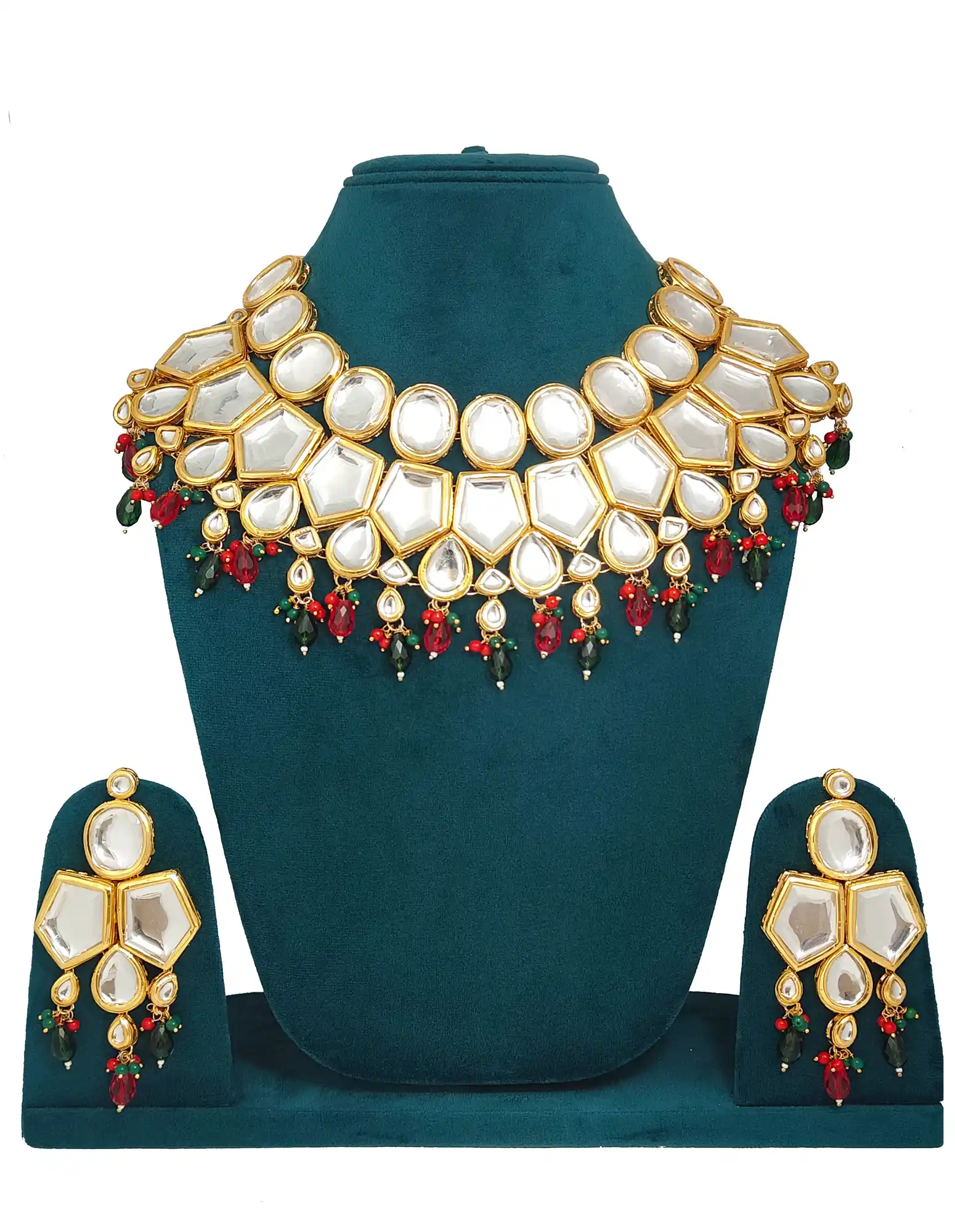 Front View of Kundan Bridal Necklace - for jewellery making
