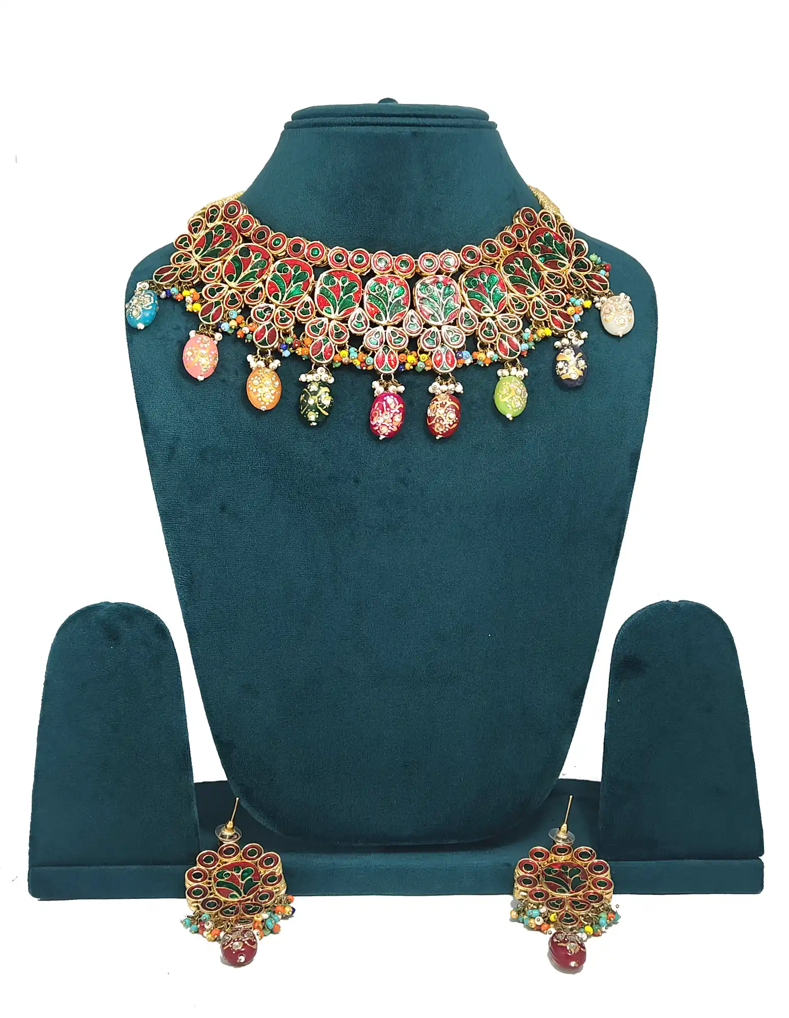 Back Side Multicolor Meenakari Kundan Set - for jewellery making