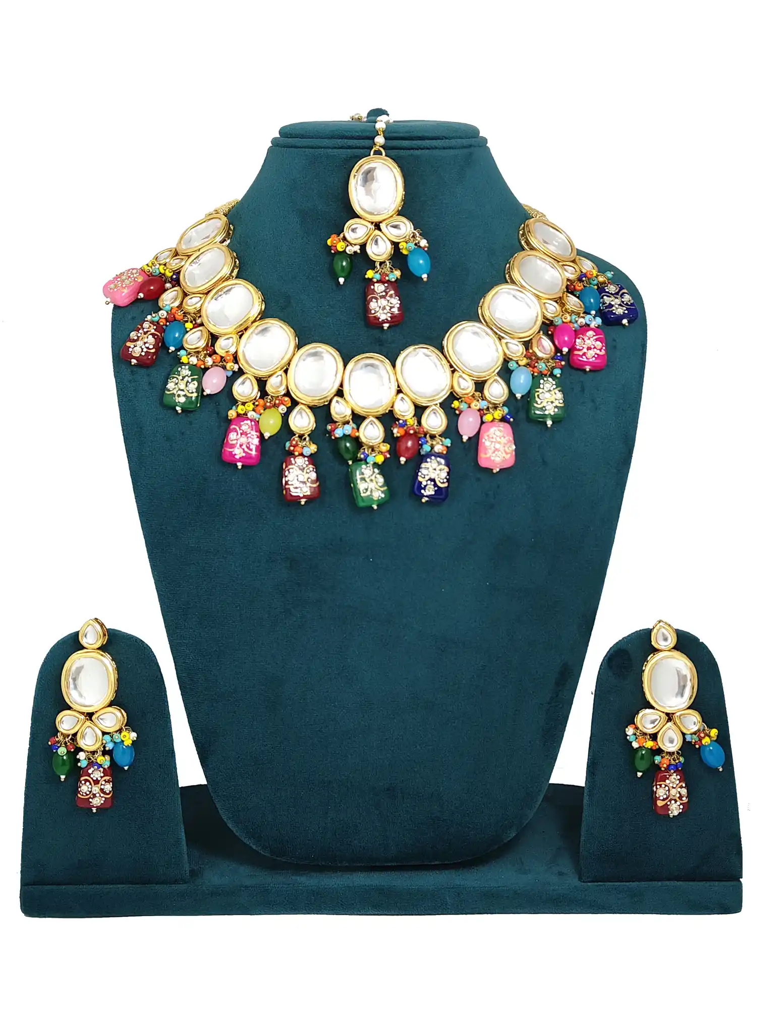 kundan multicilor Necklace Set - for jewellery making