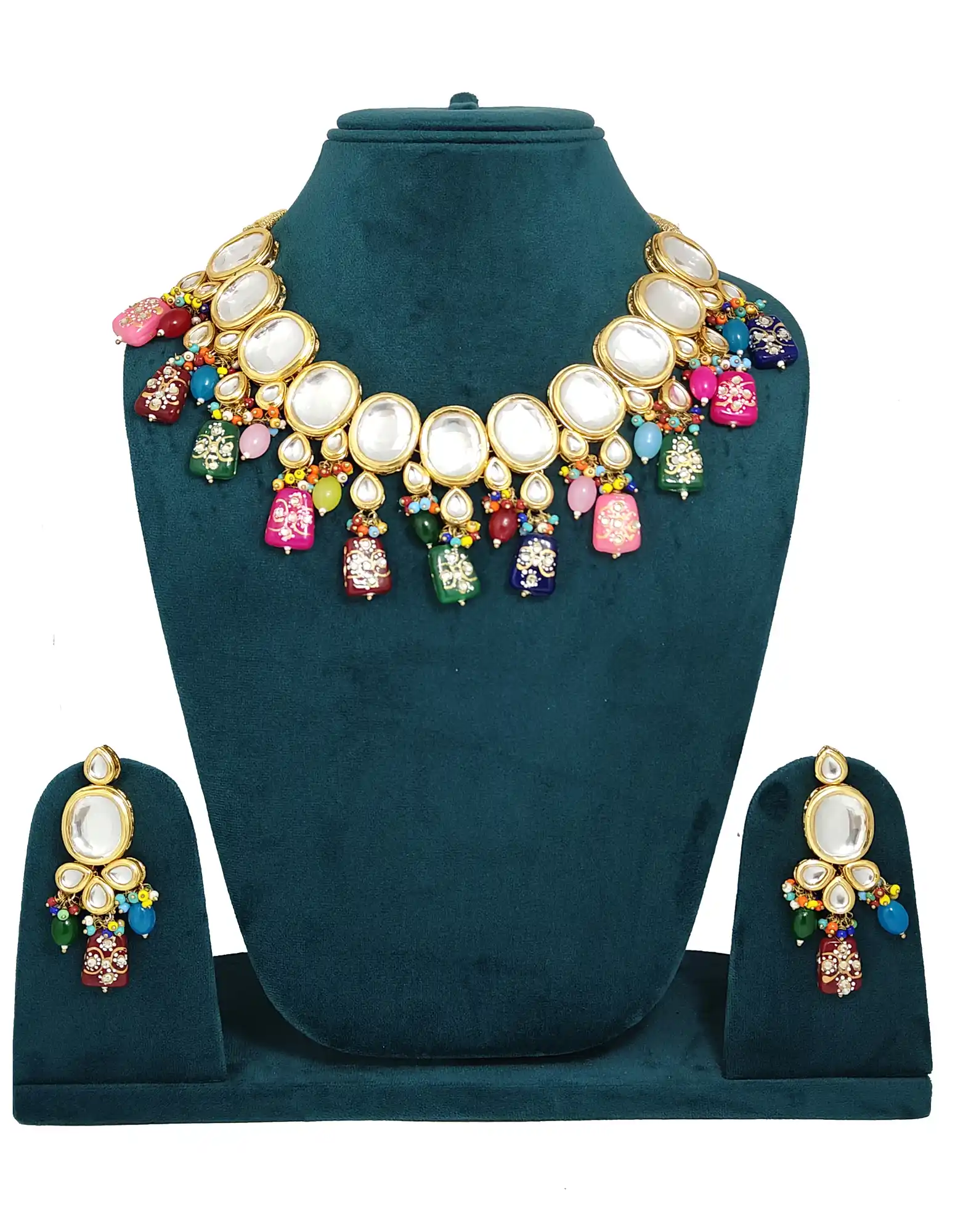Meenakari kundan multicilor necklace Set - for jewellery making