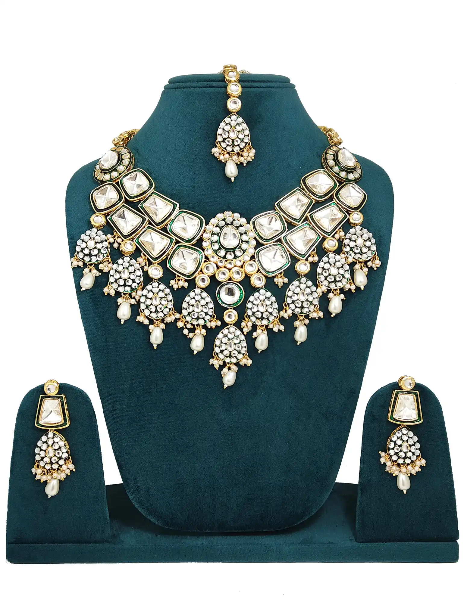 Kundan-style polki bridal choker necklace - for jewellery making