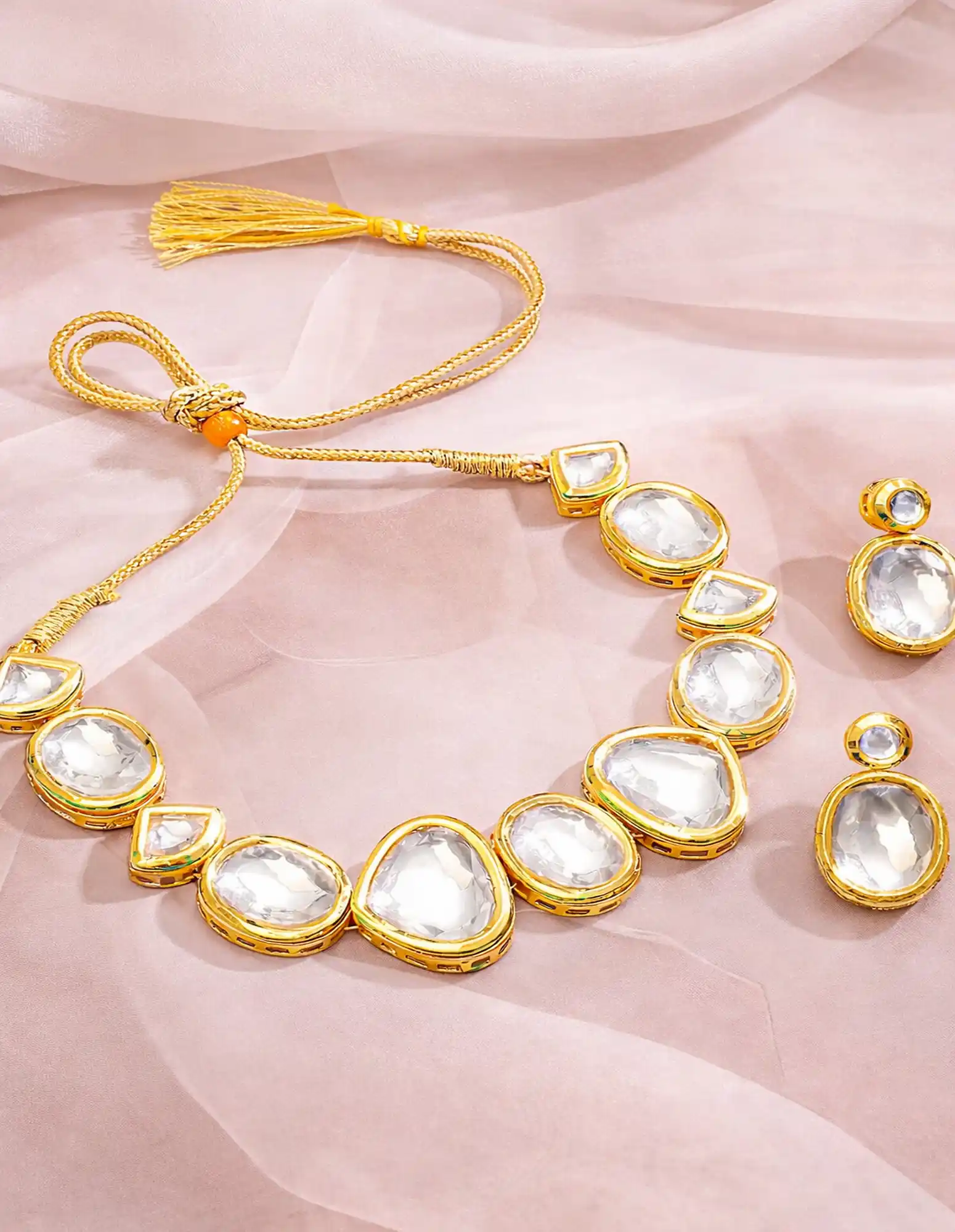 Regal Dreams in Kundan Necklace Set with earrings - None Jewellery - Image 1