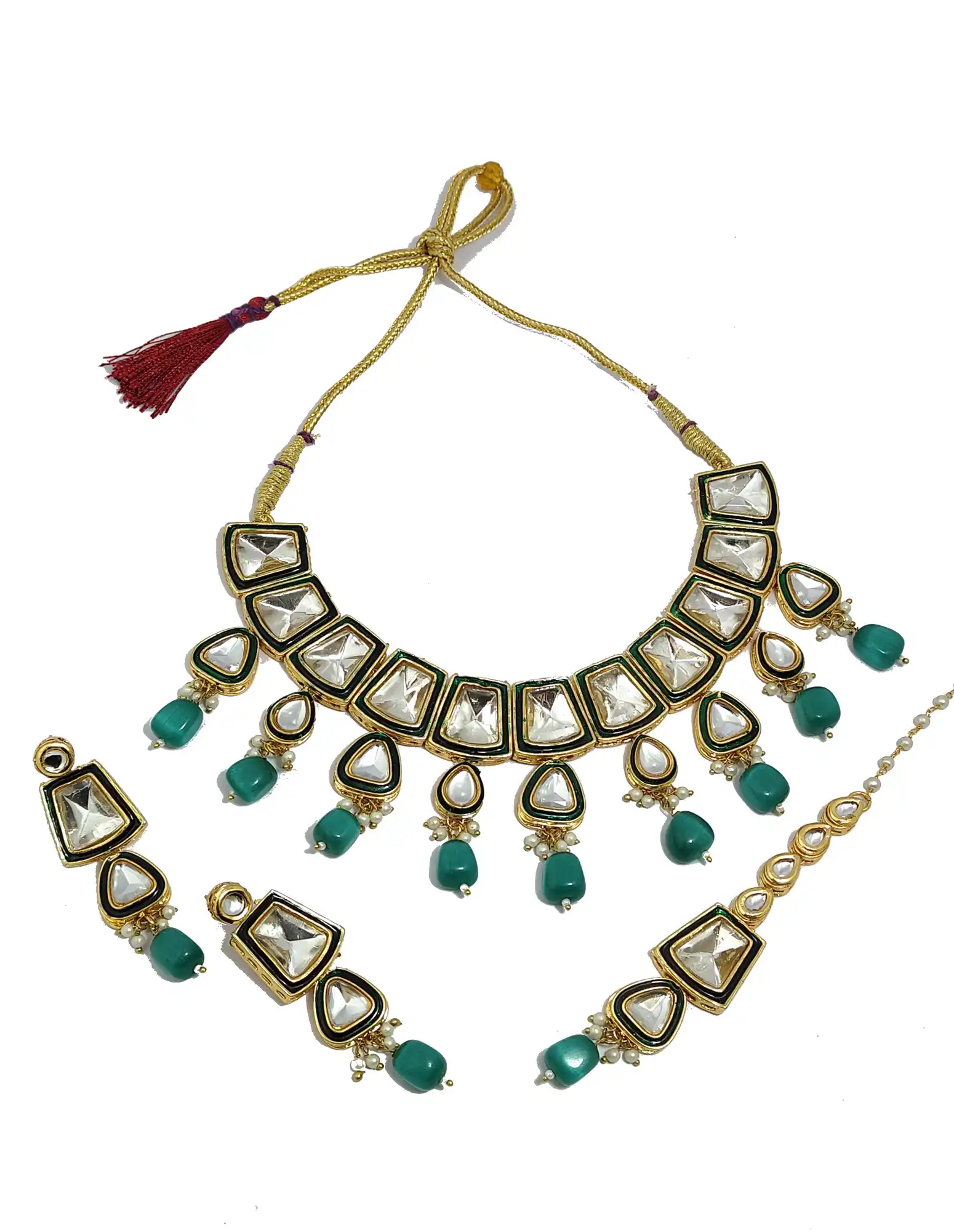 Main View of Polki Kundan Studded Jew - None Kundan Jewellery - Image 4
