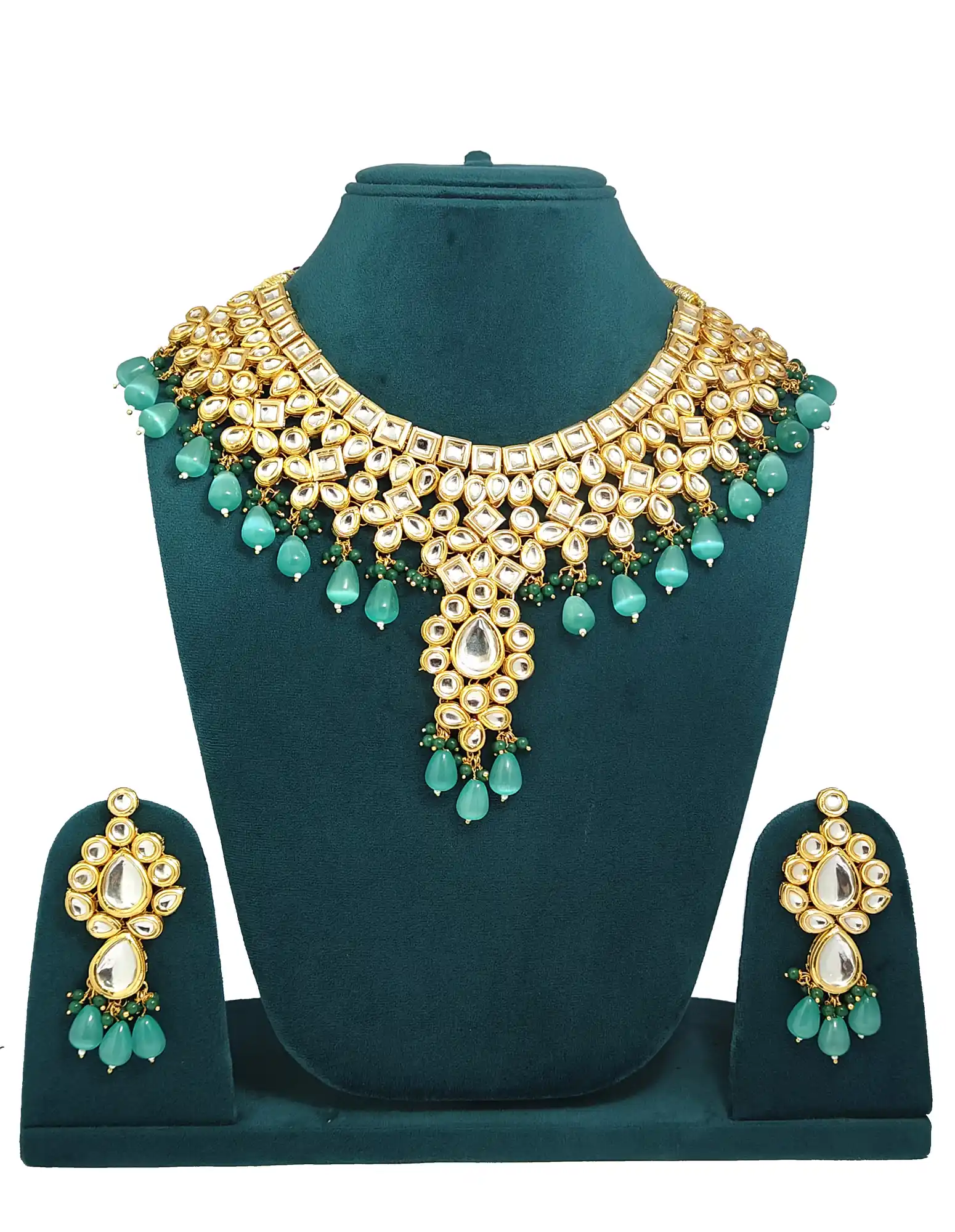 Royal Kundan Meenakari Necklace Set - None Royal Kundan Necklace - Image 3