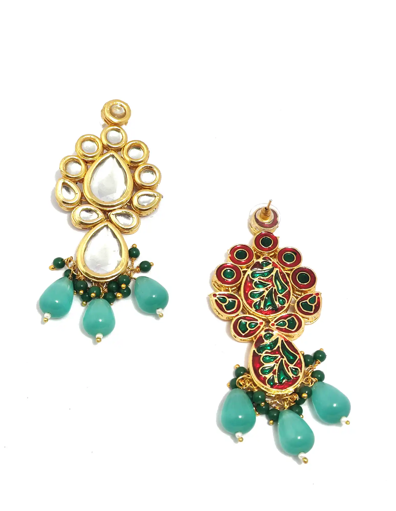 Royal Kundan Meenakari Necklace Set - None Royal Kundan Necklace - Image 6