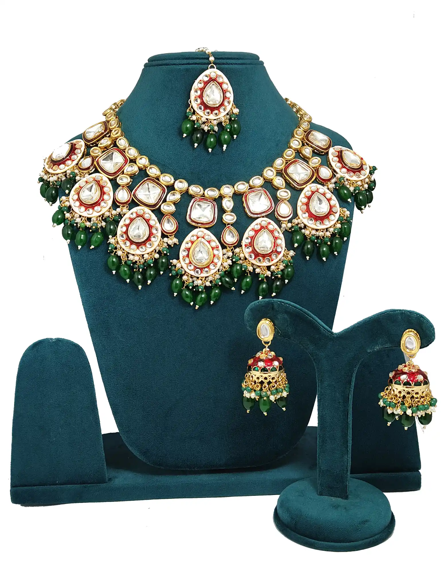 Polki Kundan Necklace Set - None Polki Kundan Necklace Set - Image 1
