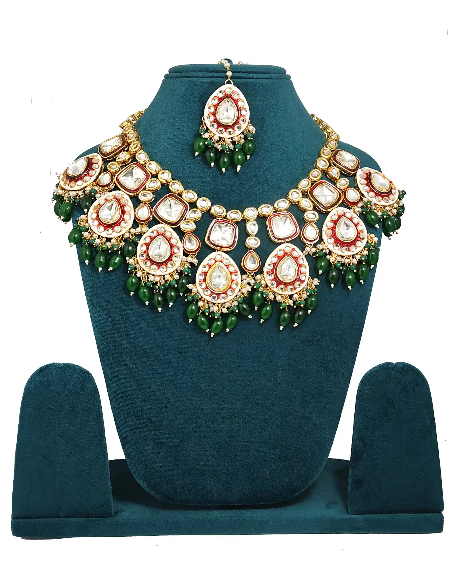 Polki Kundan Necklace Set - None Polki Kundan Necklace Set - Image 2