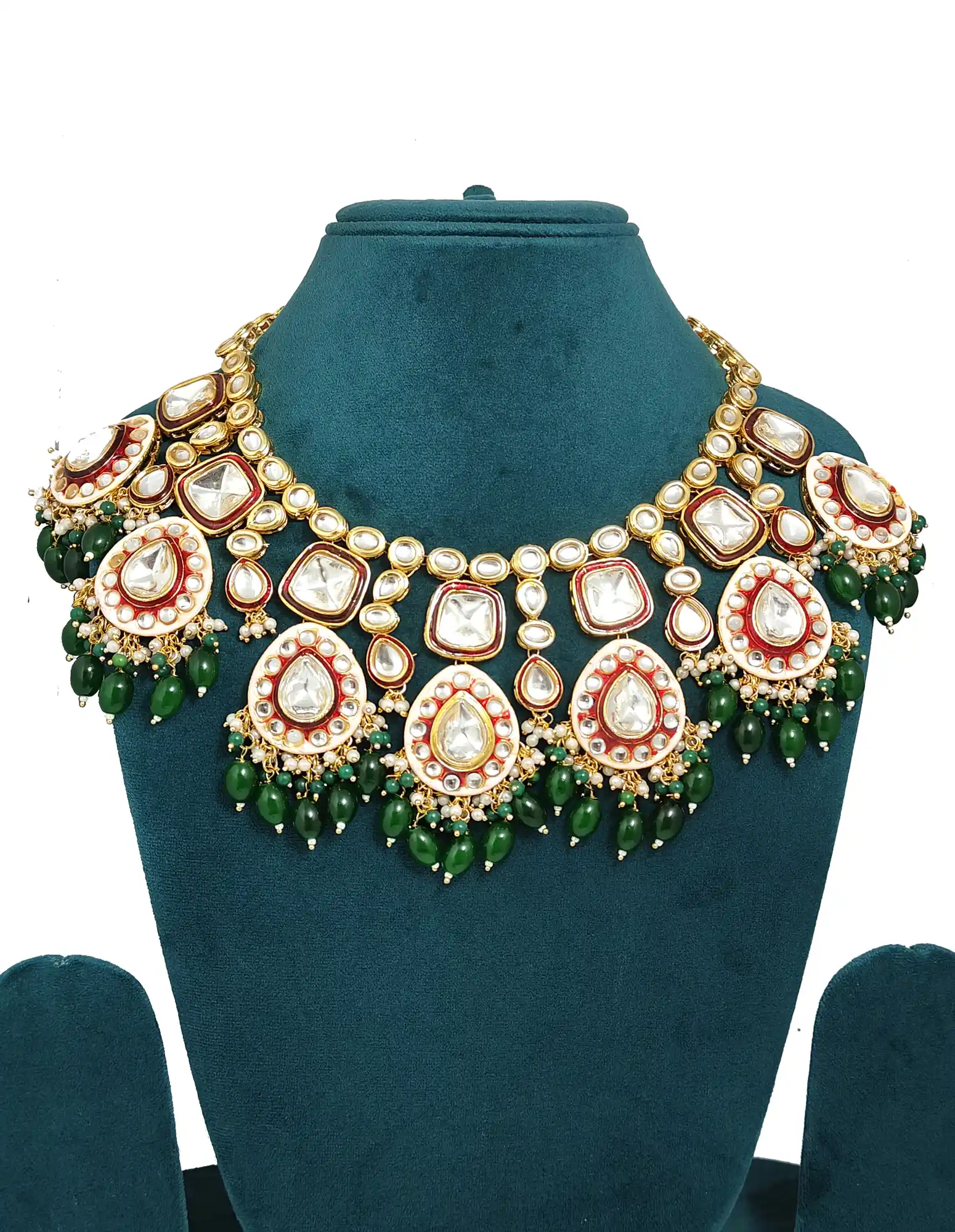 Polki Kundan Necklace Set - None Polki Kundan Necklace Set - Image 3