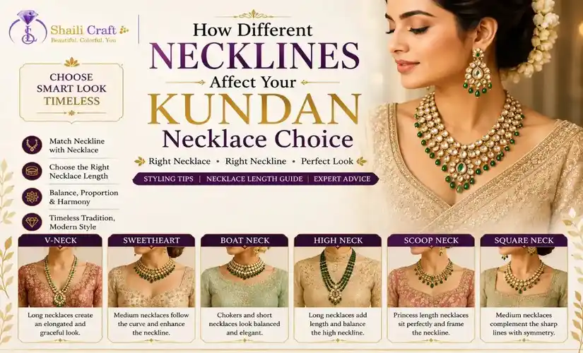 How Different Necklines Affect Your Kundan Necklace Choice