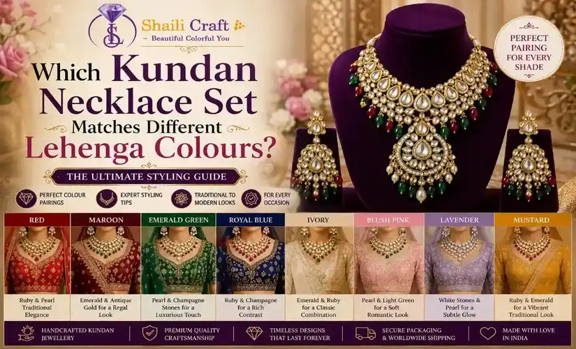 Which Kundan Necklace Set Matches Different Lehenga Colours?