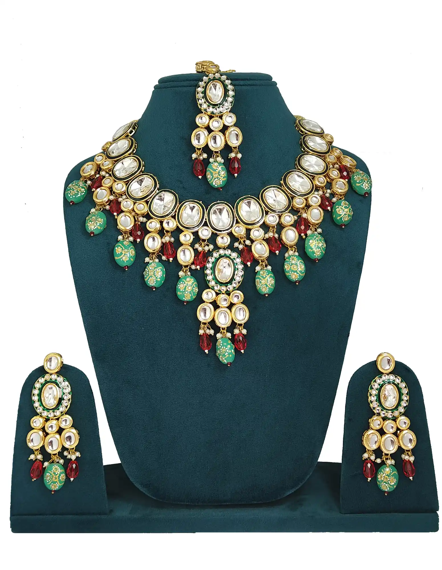 Traditional Indian Wedding Wear Polki Kundan Set